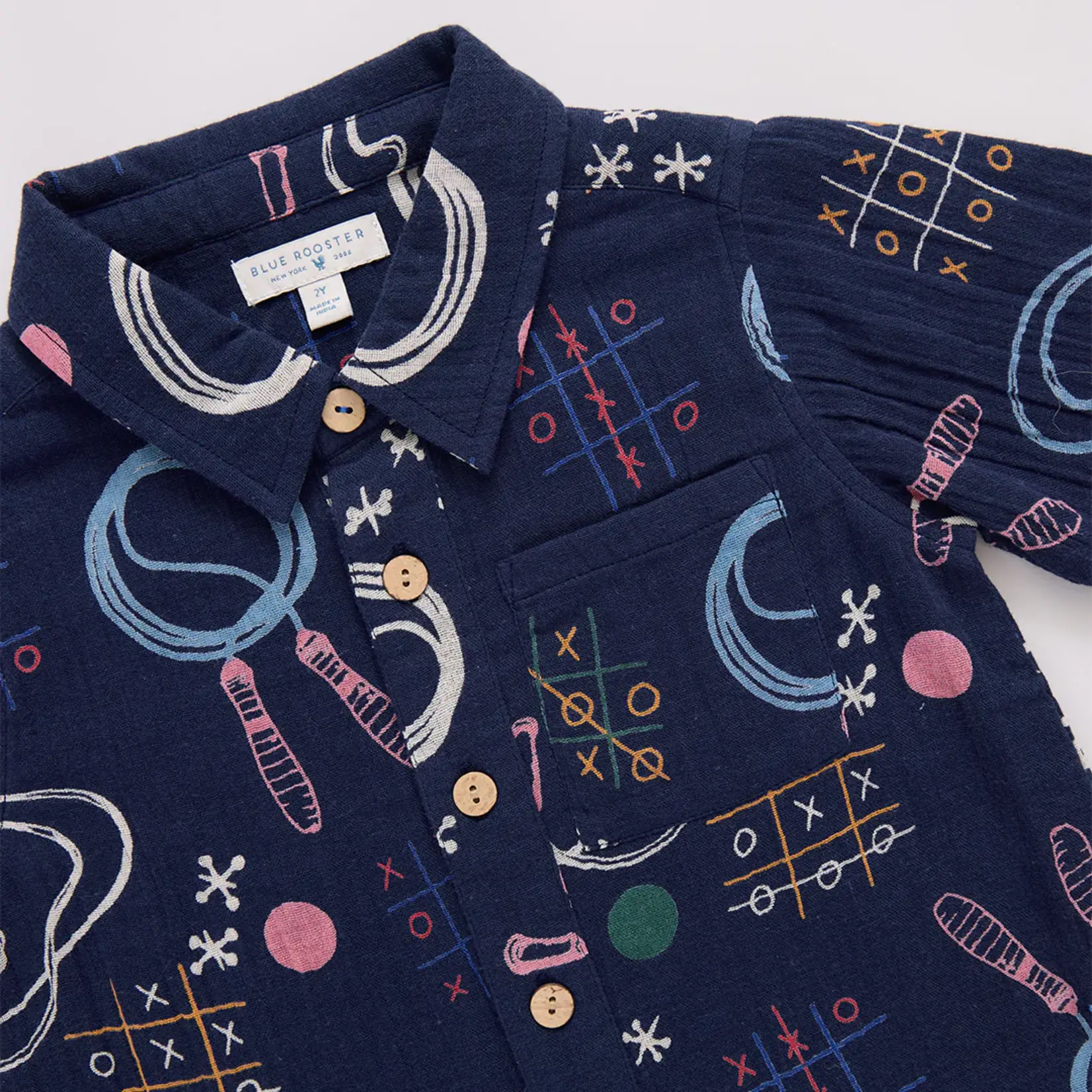 Pink Chicken baby boys jack shirt - tic tac toe