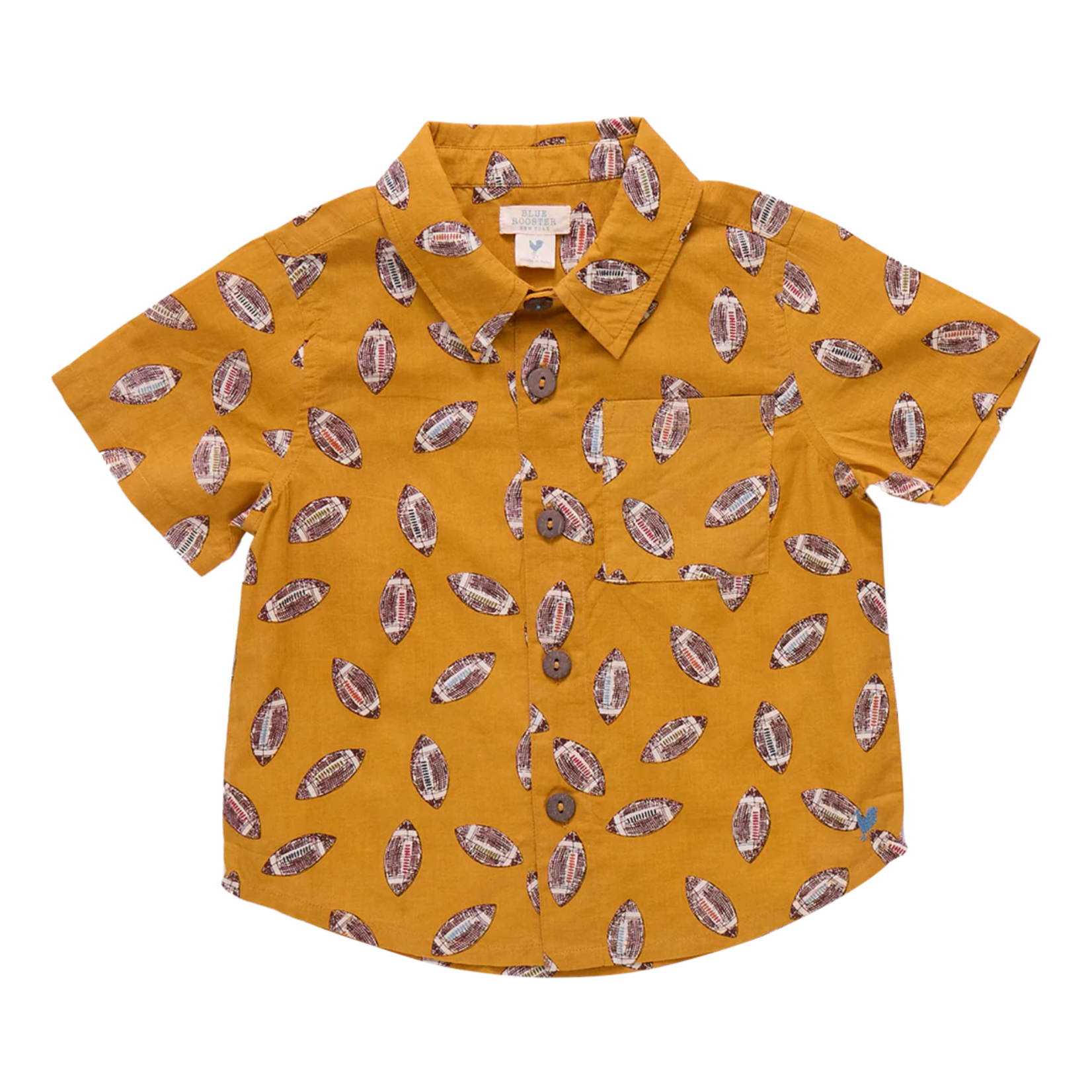 Pink Chicken boys jack shirt - flying footballs