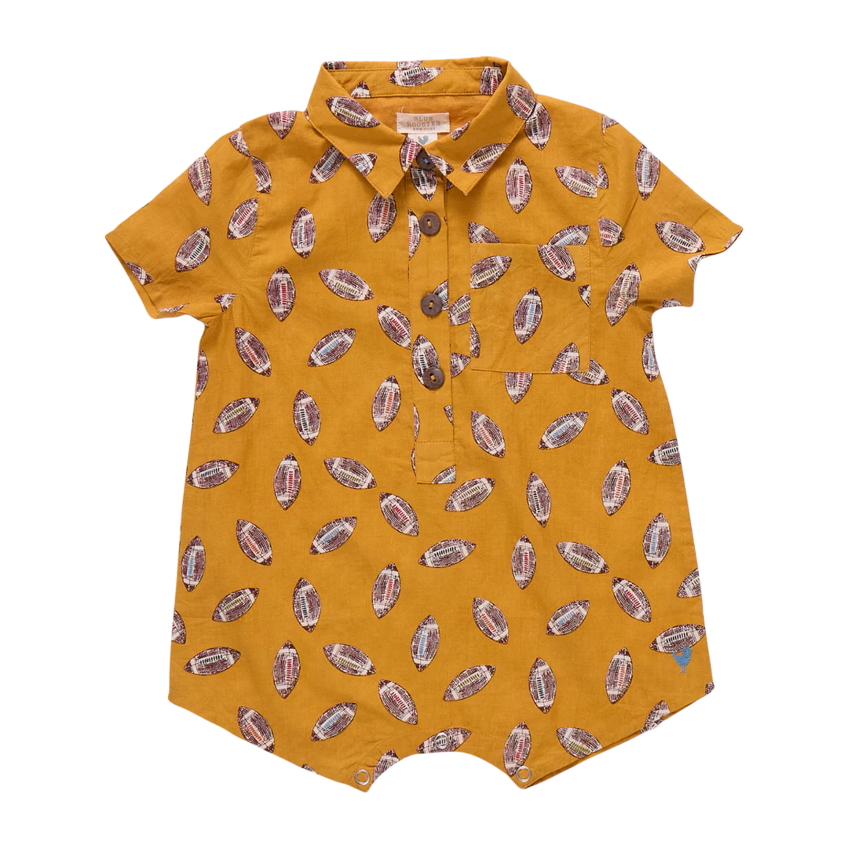 Pink Chicken baby boys easton jumper - flying footballs