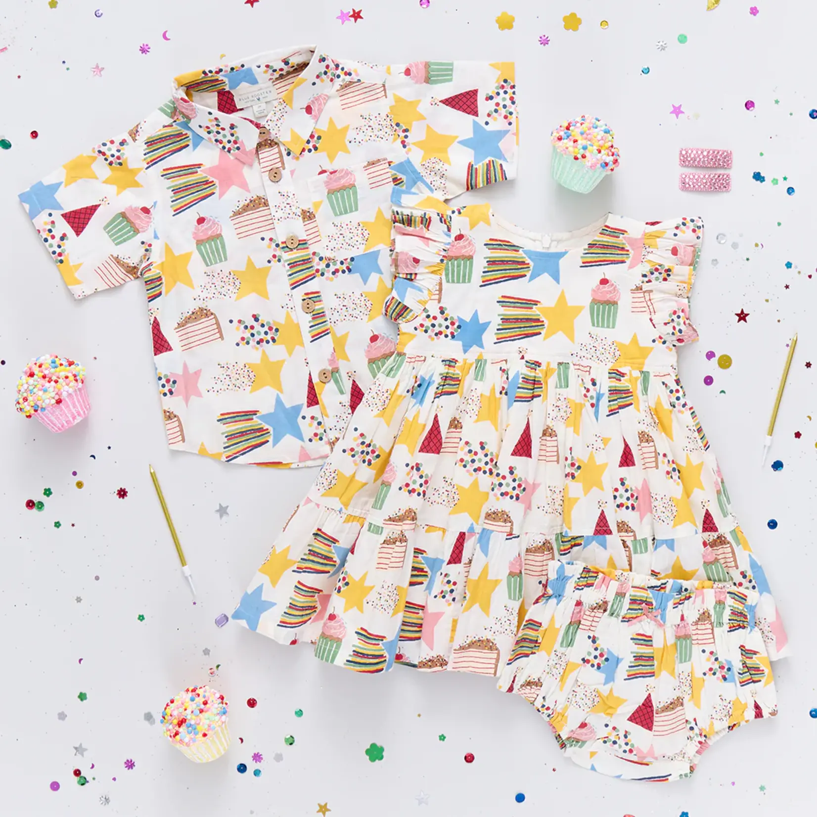 Pink Chicken boys jack shirt - birthday star