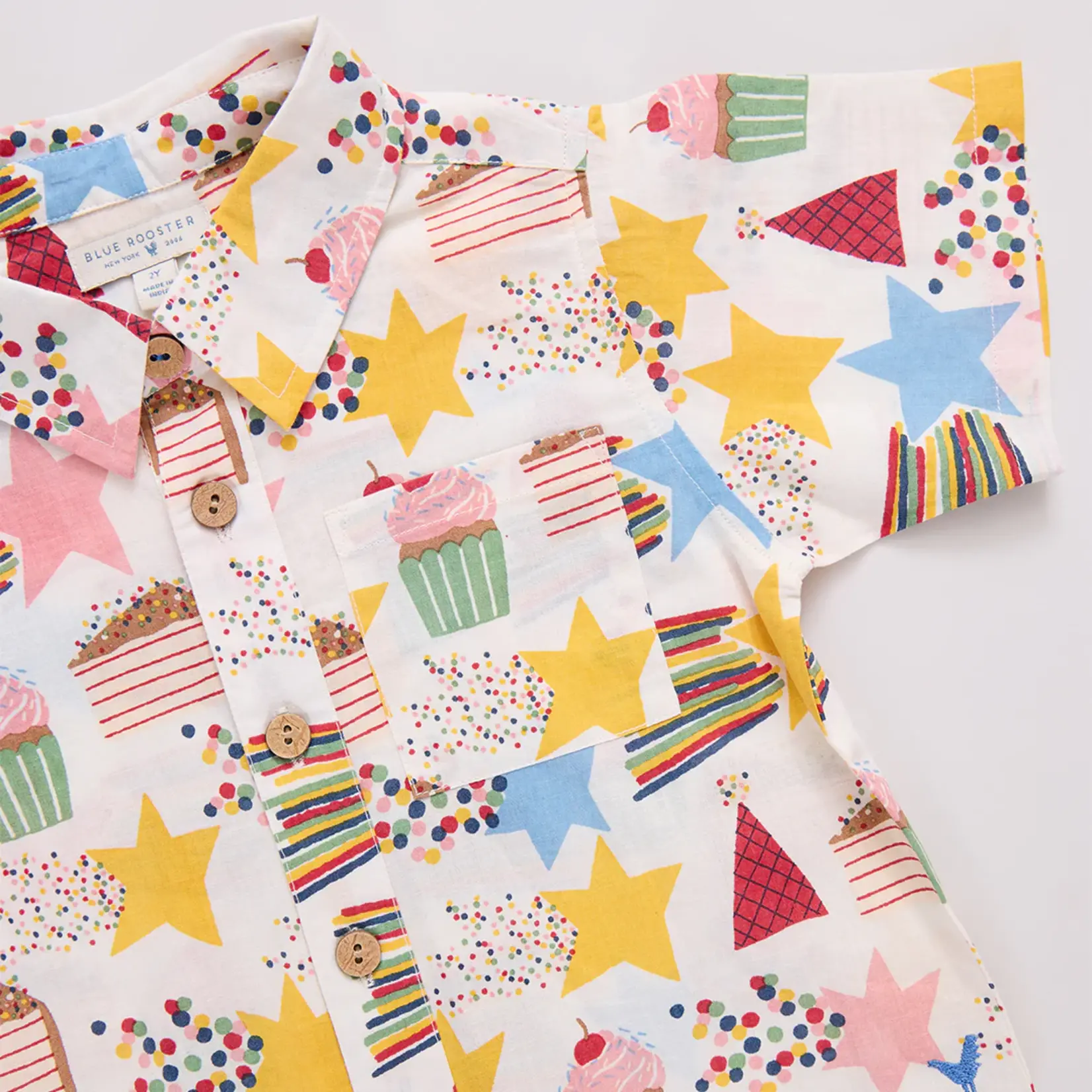 Pink Chicken boys jack shirt - birthday star