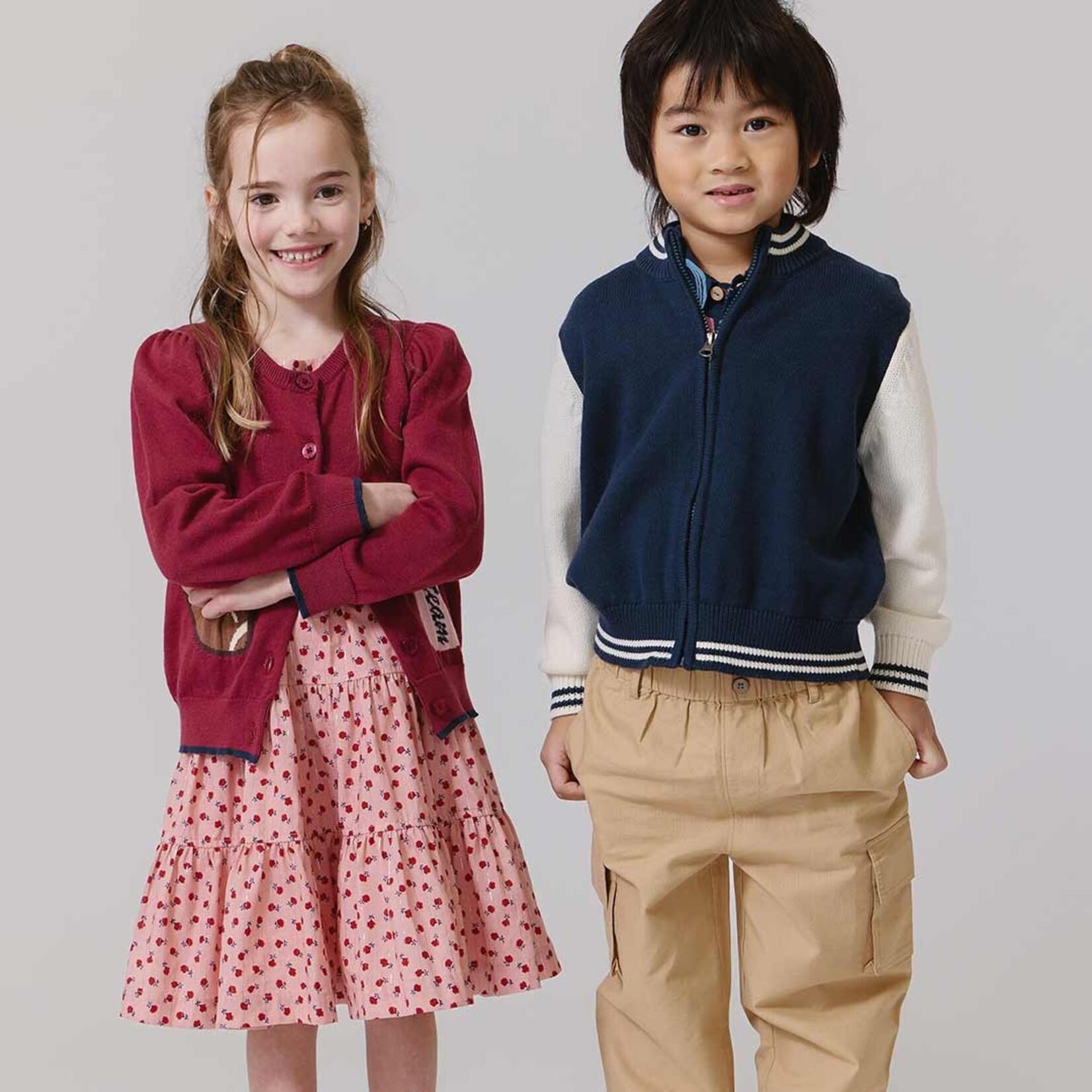 Pink Chicken girls peachy dress - pink tiny roses