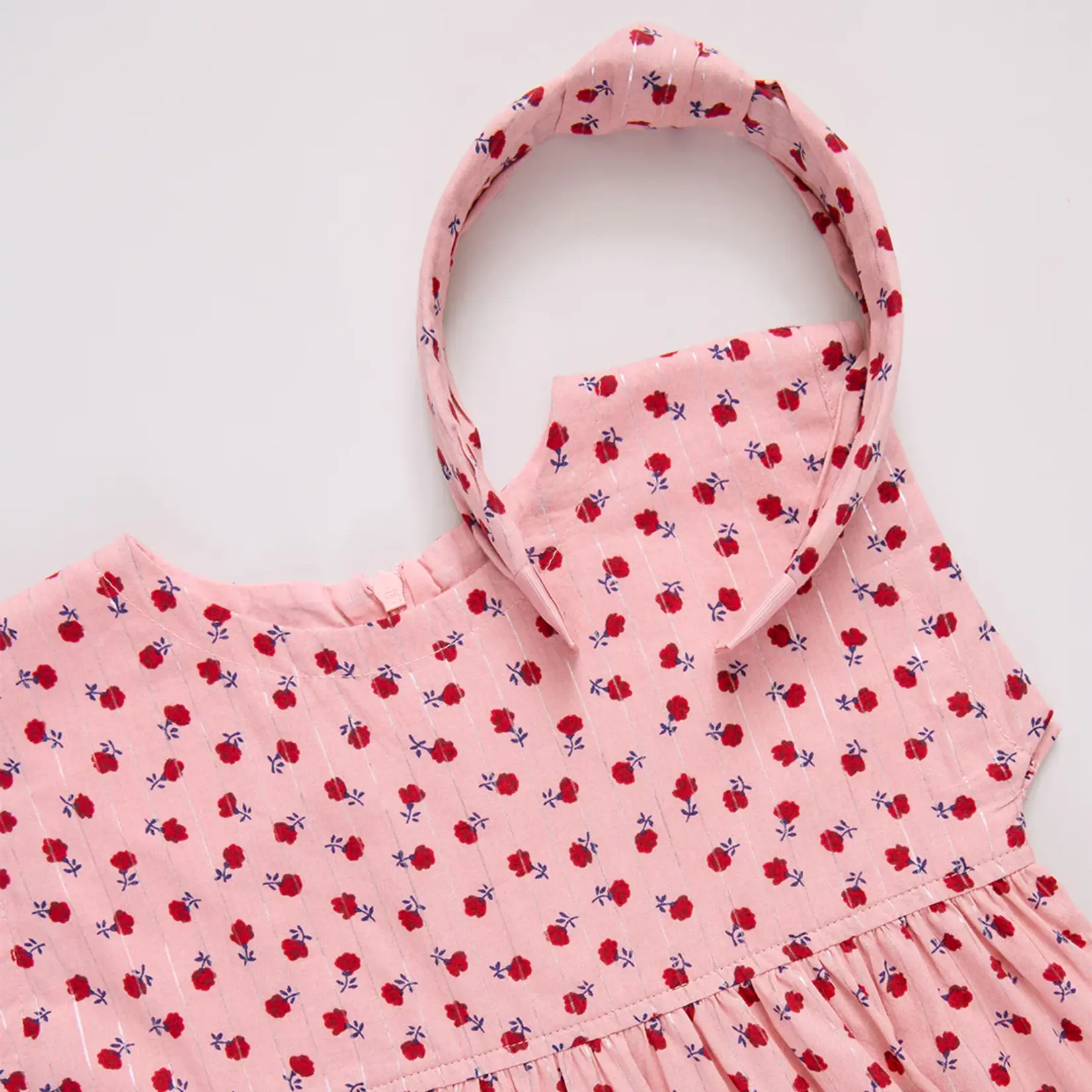 Pink Chicken girls peachy dress - pink tiny roses