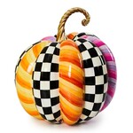 MacKenzie-Childs Plum & Orange Patchwork Extra Large Pumpkin