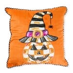 MacKenzie-Childs Jack O' Lantern in Hat Throw Pillow