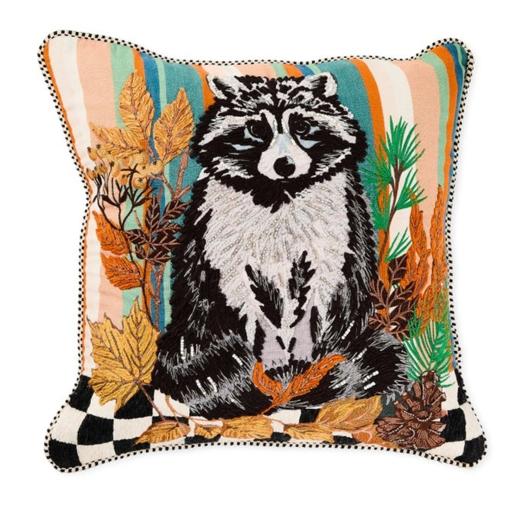 MacKenzie-Childs Raccoon Throw Pillow