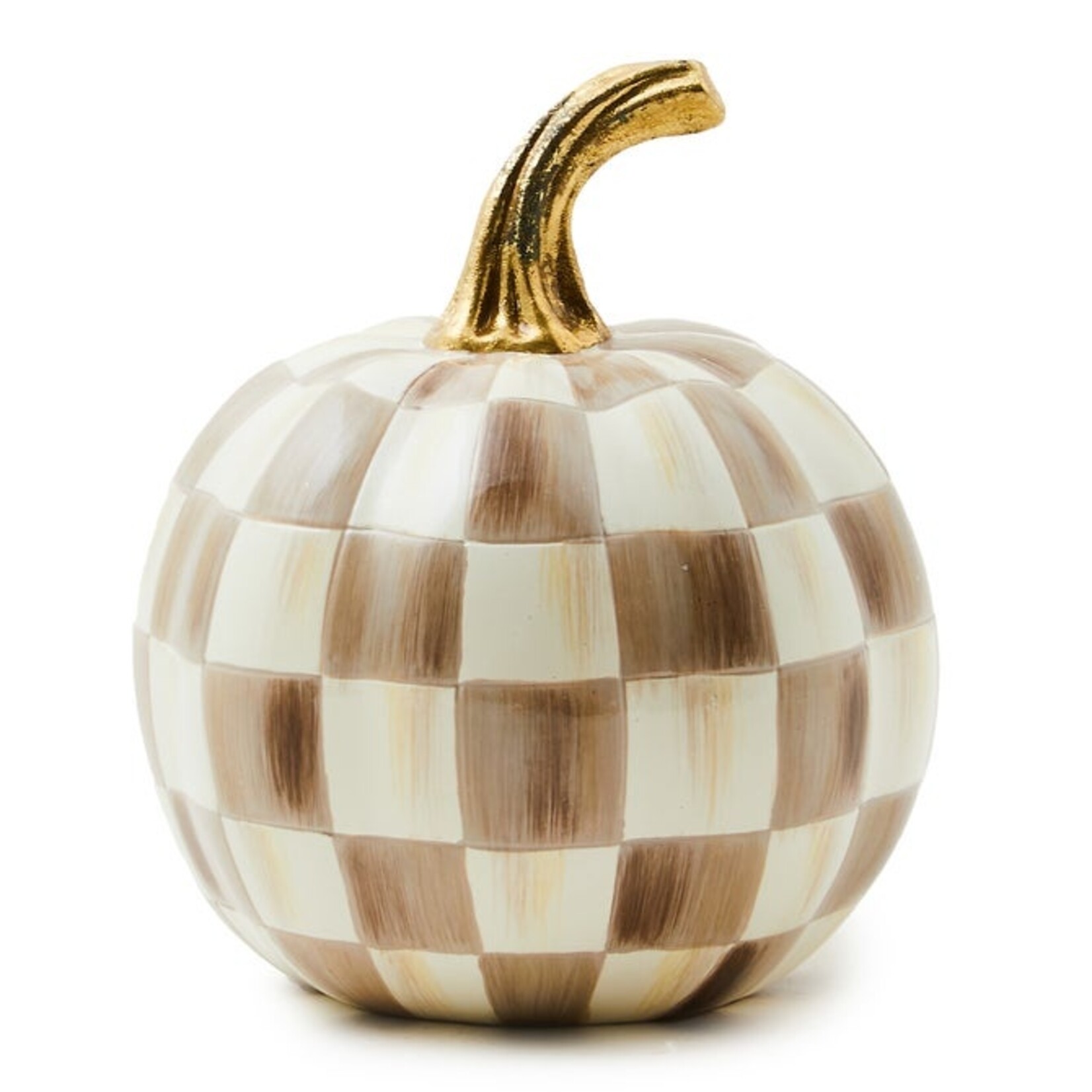 MacKenzie-Childs Mocha Check Mini Pumpkin