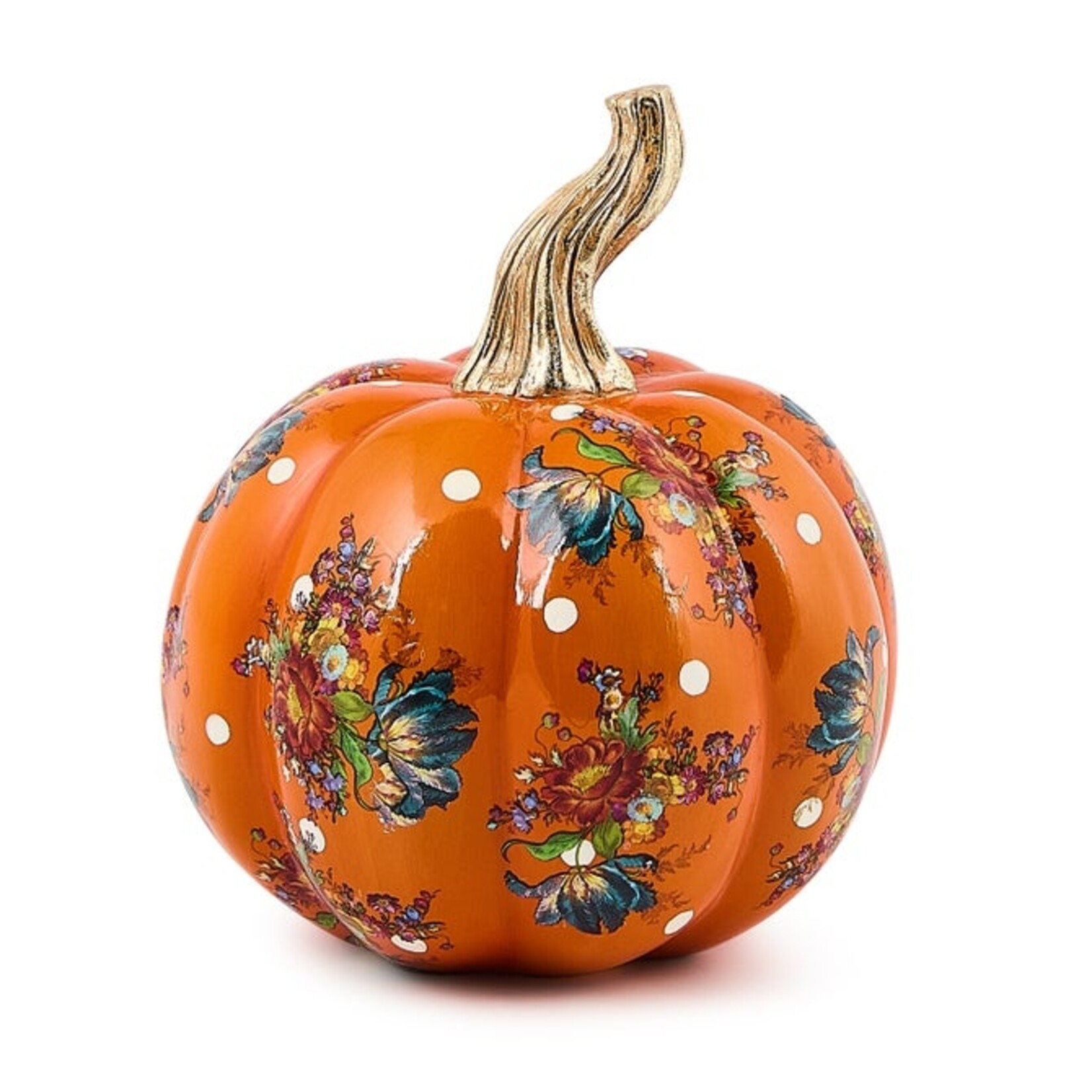 MacKenzie-Childs Orange Flower Market Mini Pumpkin