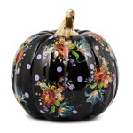 MacKenzie-Childs Black Flower Market Medium Pumpkin