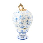 MacKenzie-Childs Royal Autumn Toile Tall Pedestal Pumpkin
