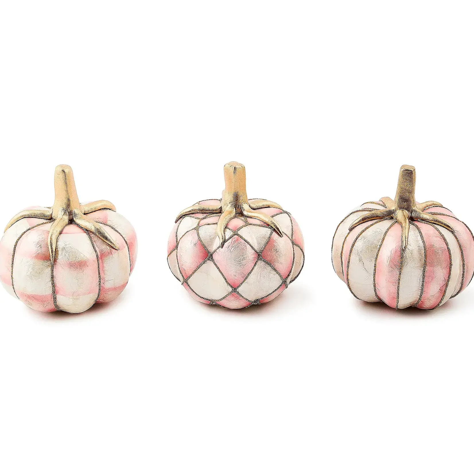 MacKenzie-Childs rosy capiz pumpkins, set of 3