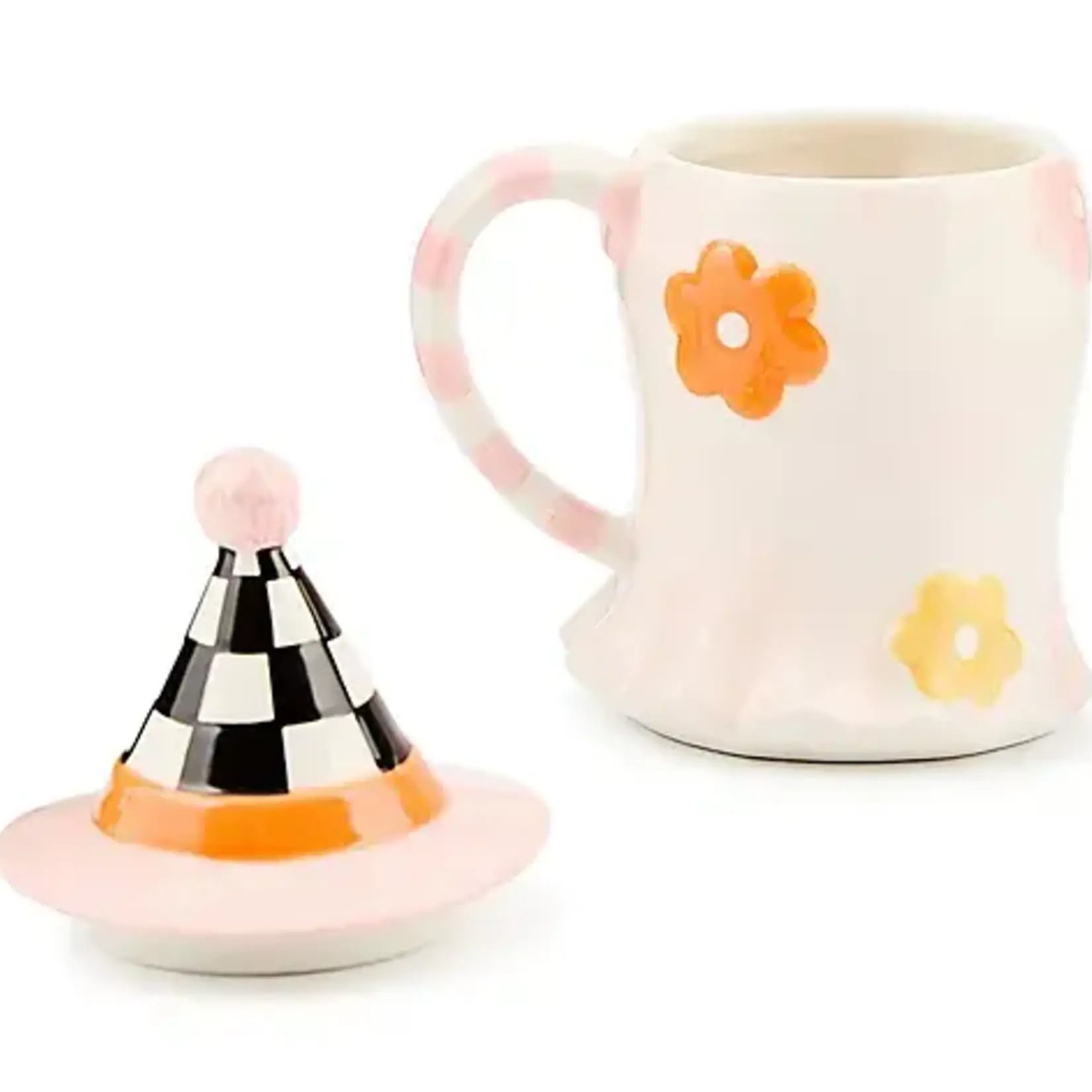 MacKenzie-Childs hocus pocus ceramic lidded mug