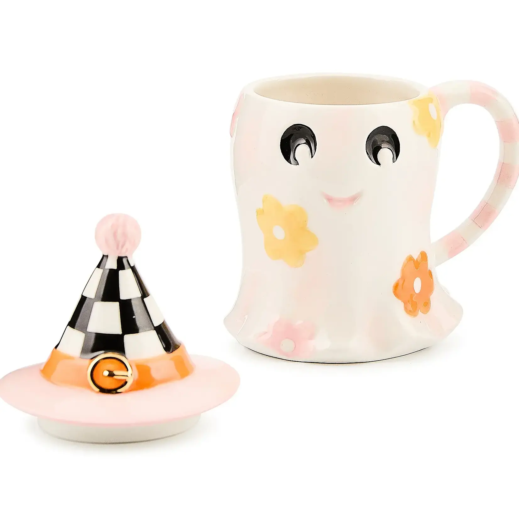 MacKenzie-Childs hocus pocus ceramic lidded mug