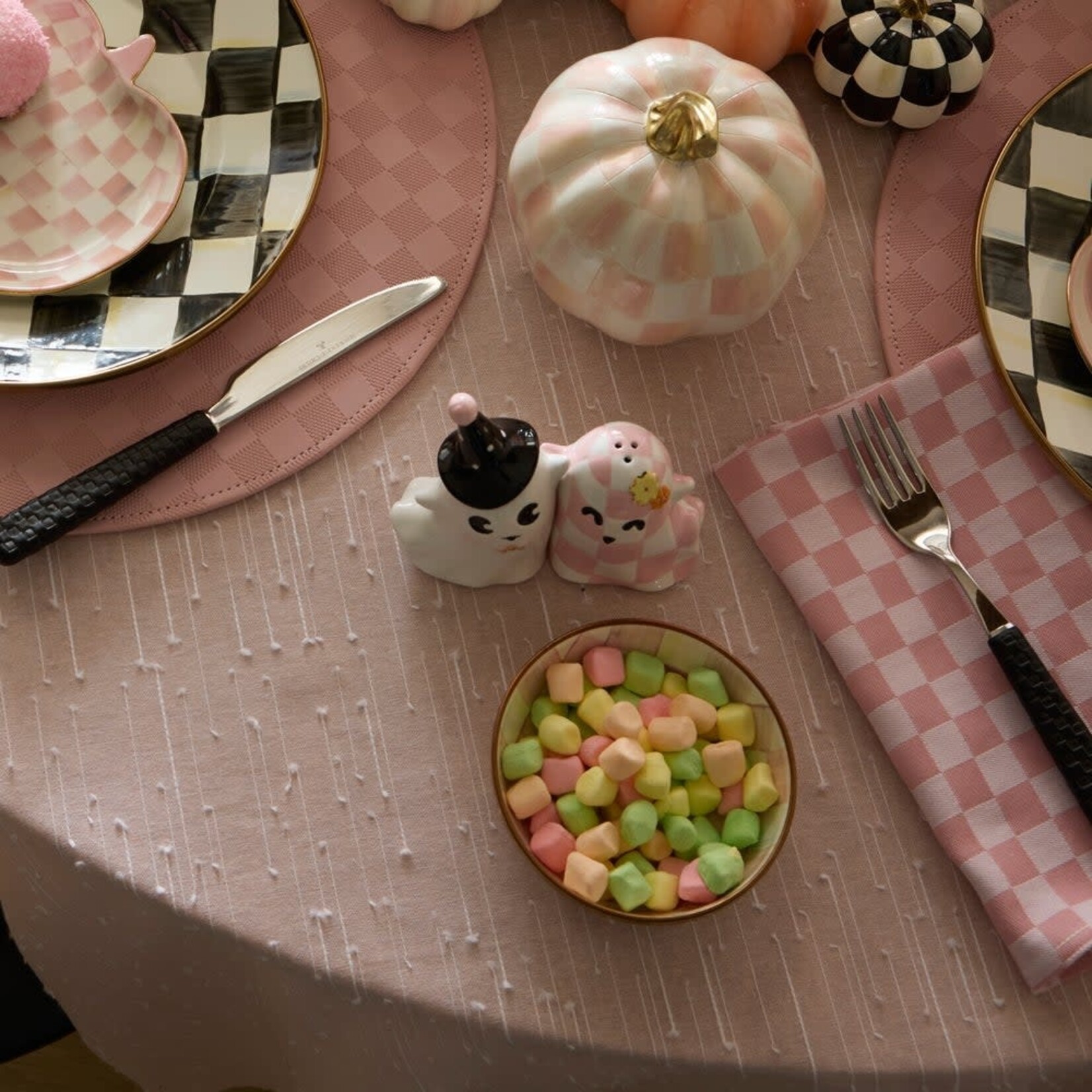 MacKenzie-Childs hocus pocus ghost salt & pepper set