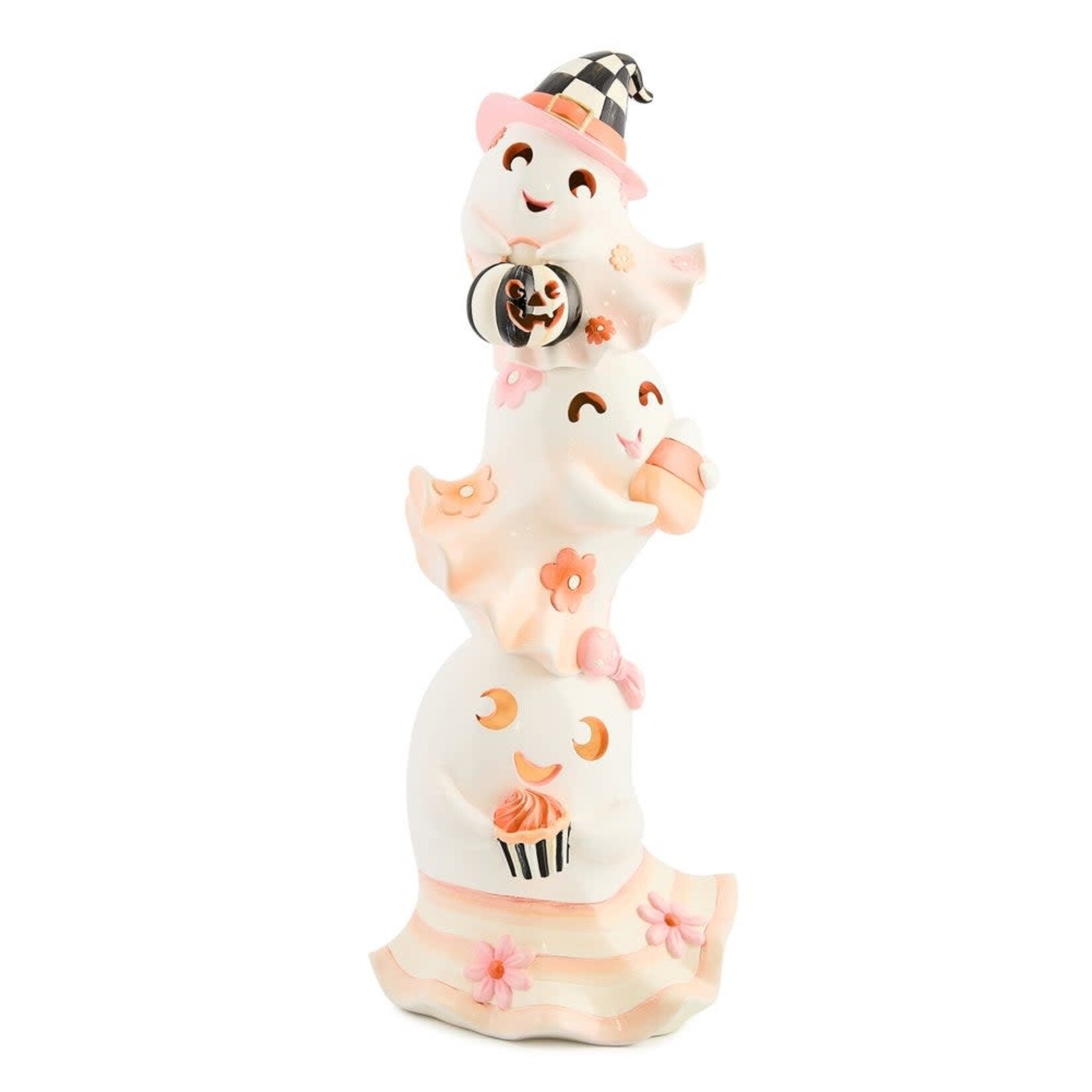 MacKenzie-Childs hocus pocus illuminated stacked ghosts figure