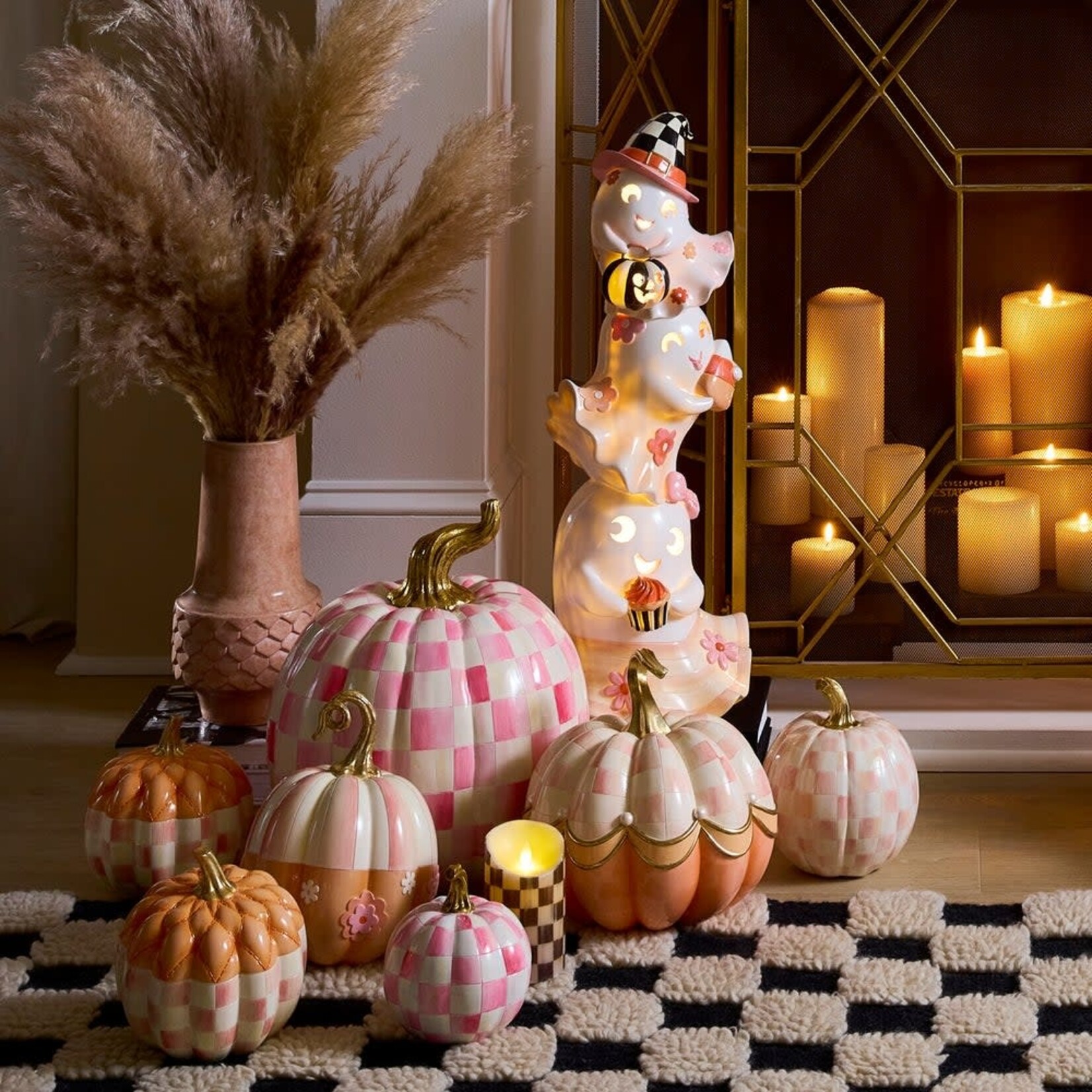 MacKenzie-Childs hocus pocus illuminated stacked ghosts figure
