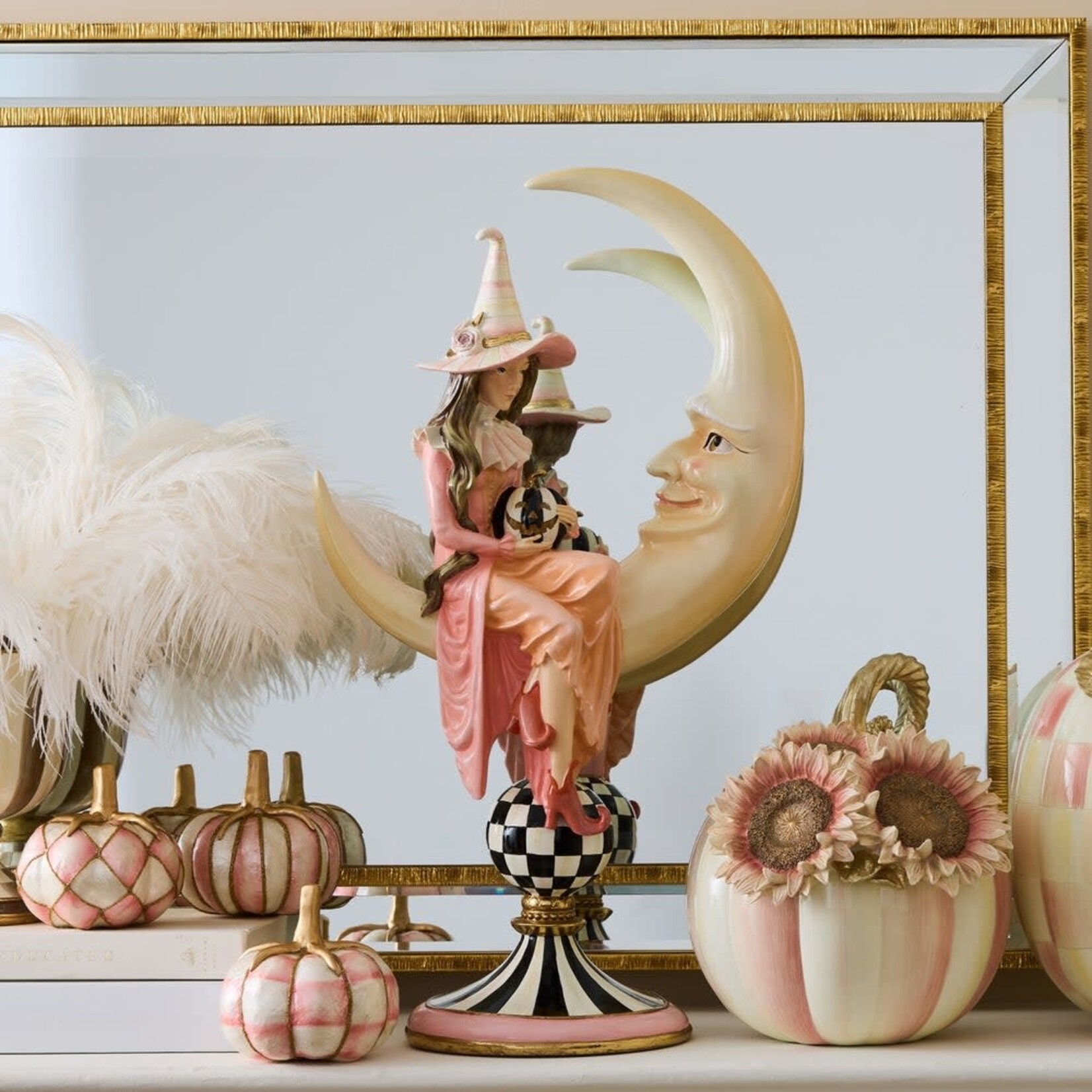 MacKenzie-Childs hocus pocus witch on moon figurine