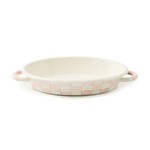 MacKenzie-Childs rosy check medium oval gratin dish