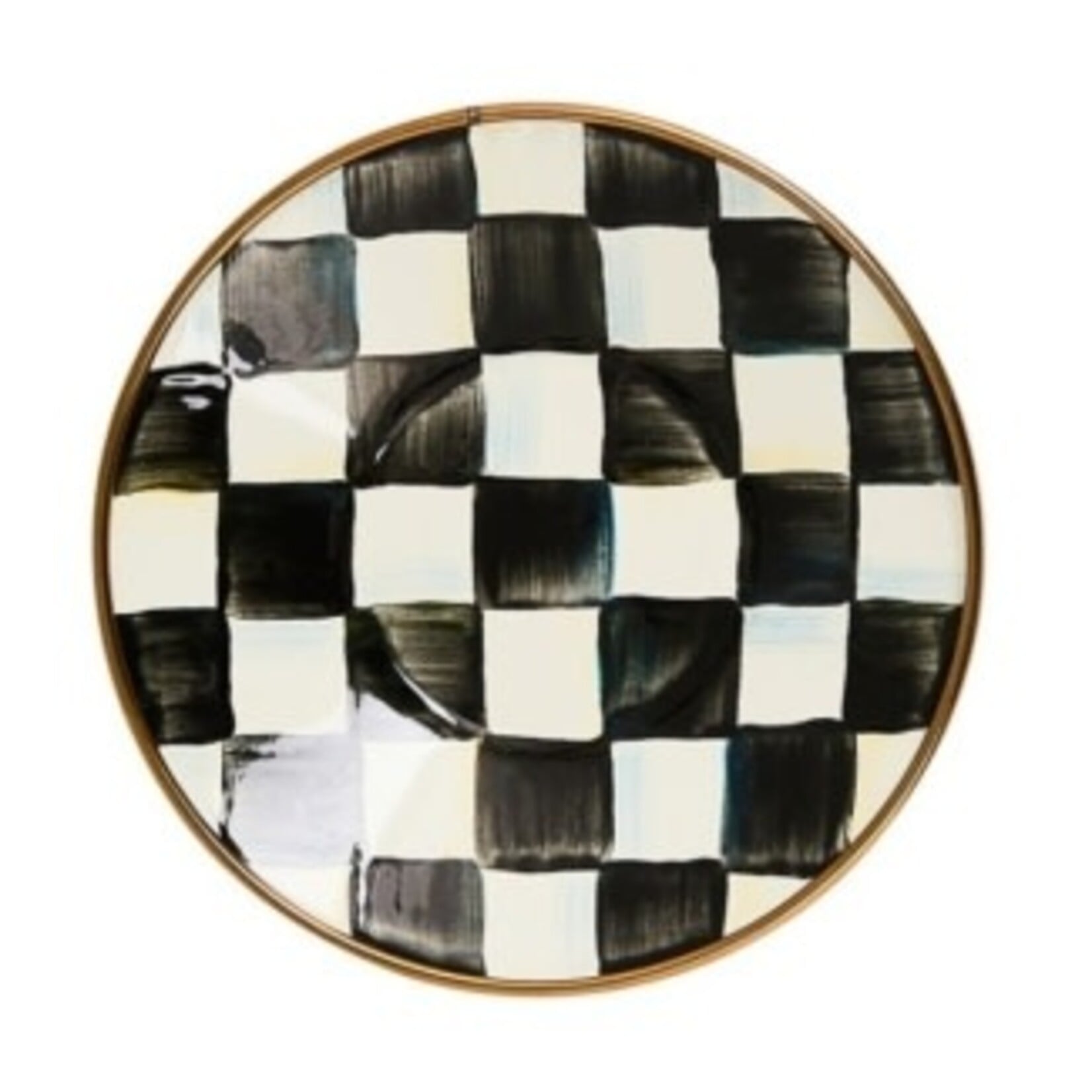 MacKenzie-Childs courtly check tea glass saucer
