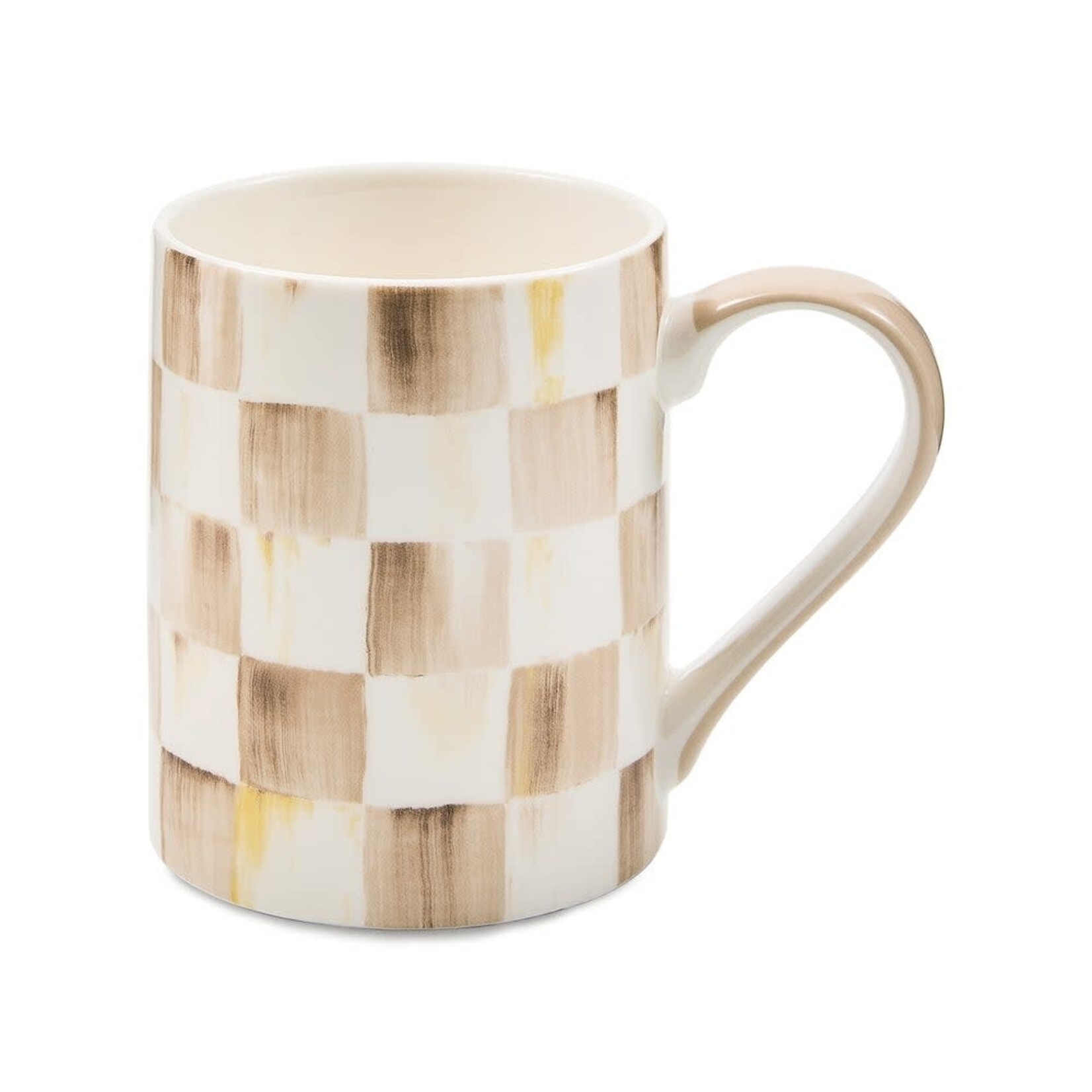 MacKenzie-Childs mocha check stoneware mug