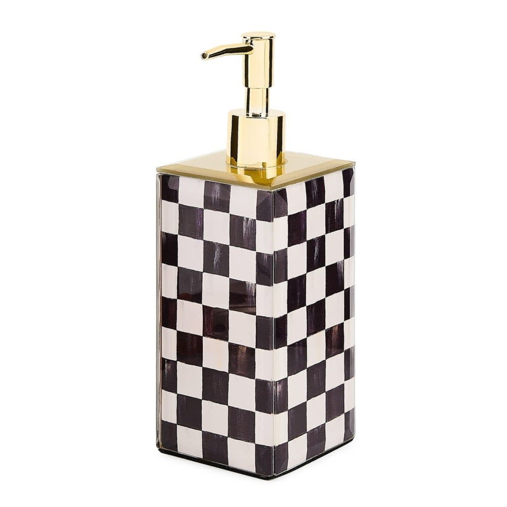 MacKenzie-Childs courtly check glass soap pump