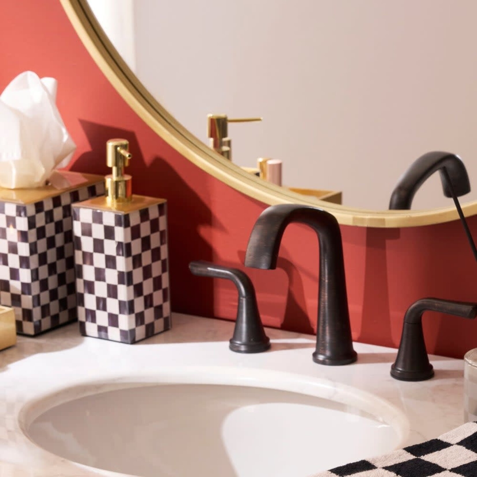 MacKenzie-Childs courtly check glass soap pump