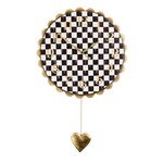 MacKenzie-Childs courtly check heart pendant wall clock