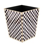 MacKenzie-Childs courtly check glass waste bin