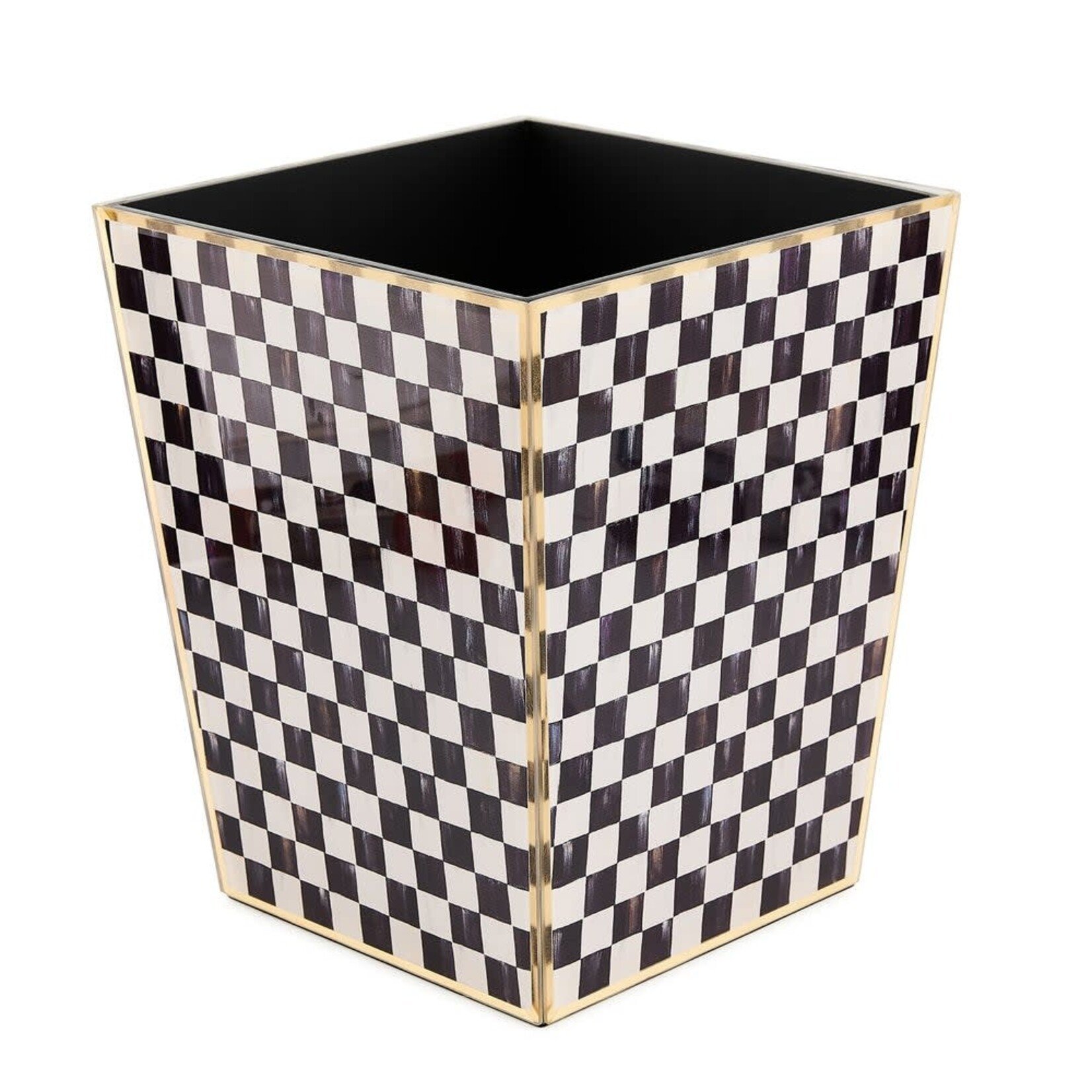 MacKenzie-Childs courtly check glass waste bin