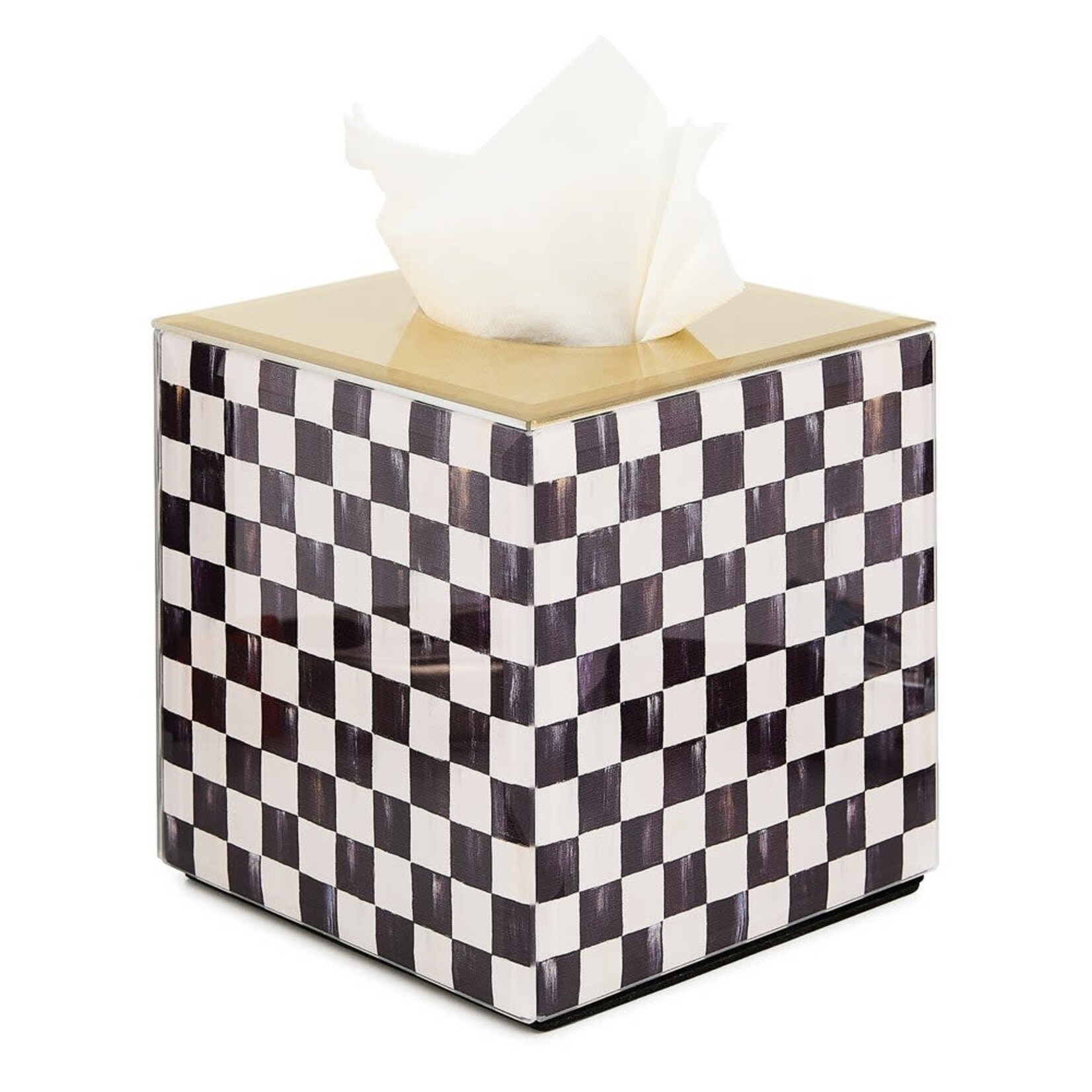 MacKenzie-Childs courtly check glass boutique tissue box cover