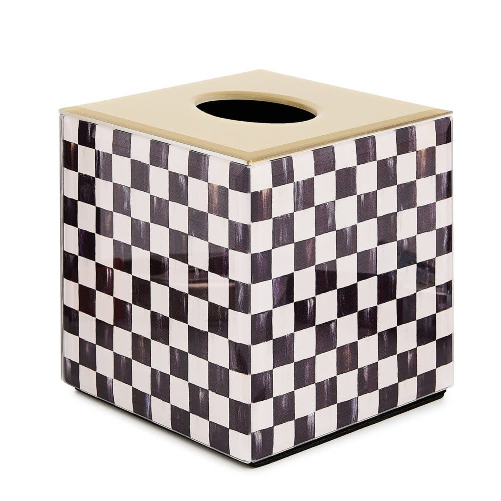 MacKenzie-Childs courtly check glass boutique tissue box cover