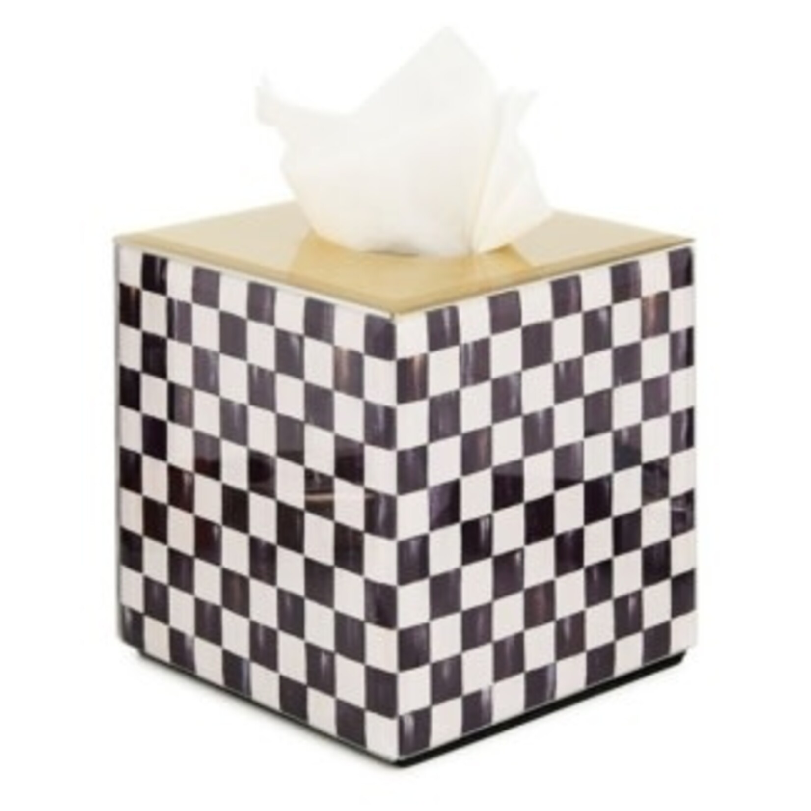 MacKenzie-Childs courtly check glass boutique tissue box cover