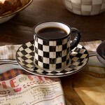 MacKenzie-Childs courtly check espresso cup & saucer, set of 2