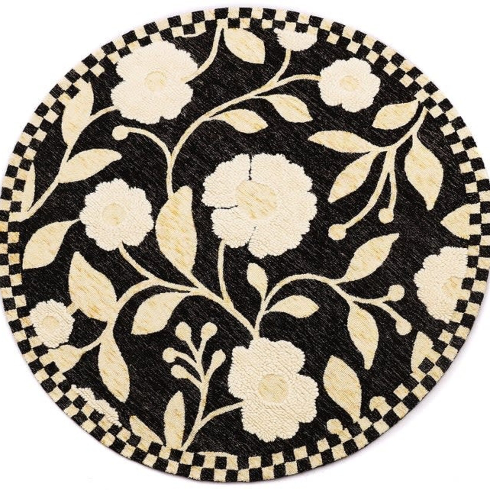 MacKenzie-Childs farmhouse floral 6' round rug