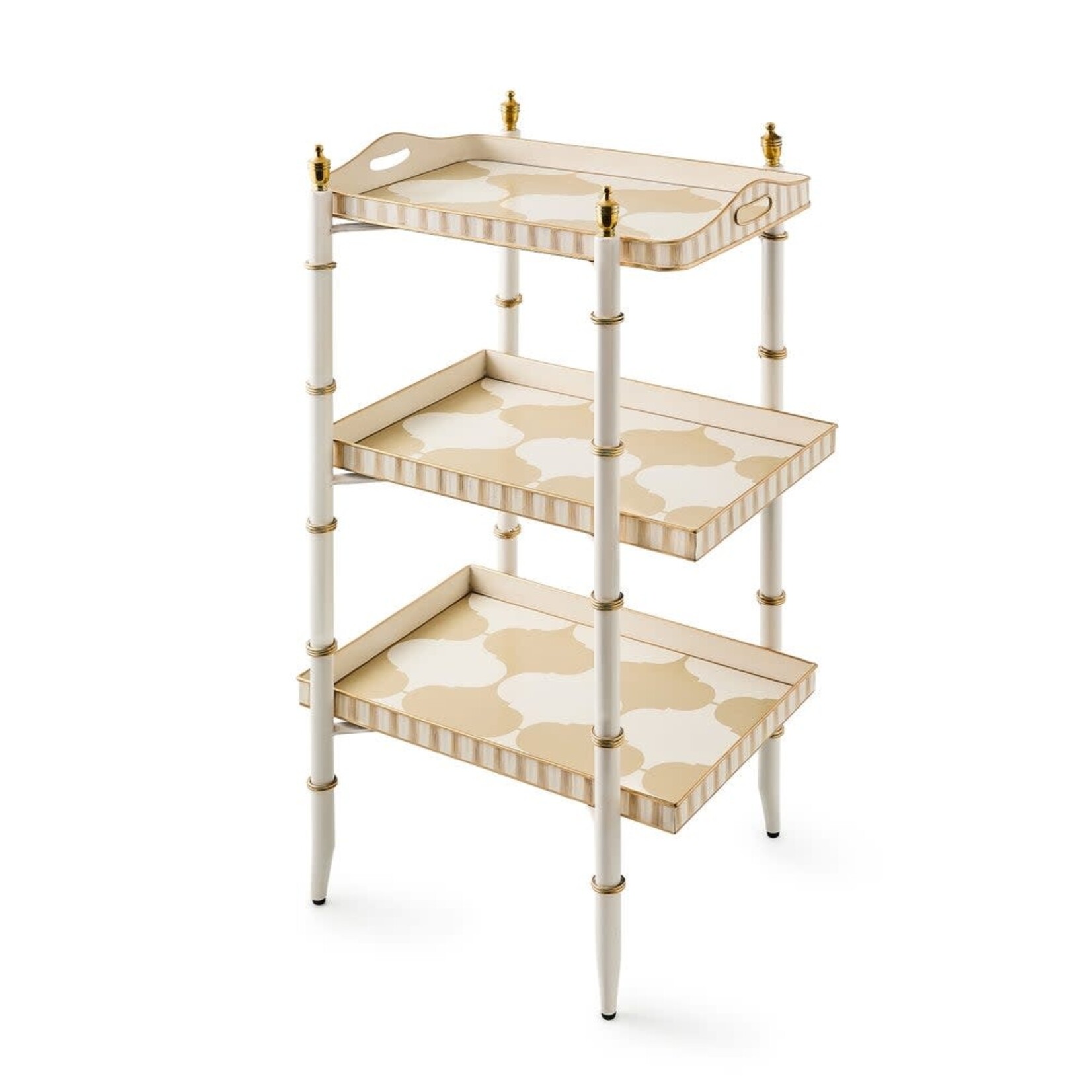 MacKenzie-Childs mocha 3-tier tray table