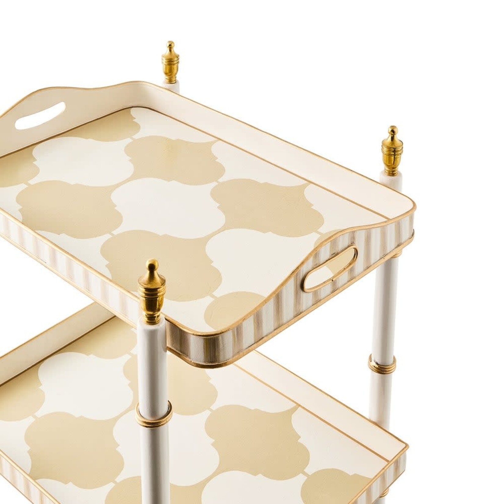 MacKenzie-Childs mocha 3-tier tray table