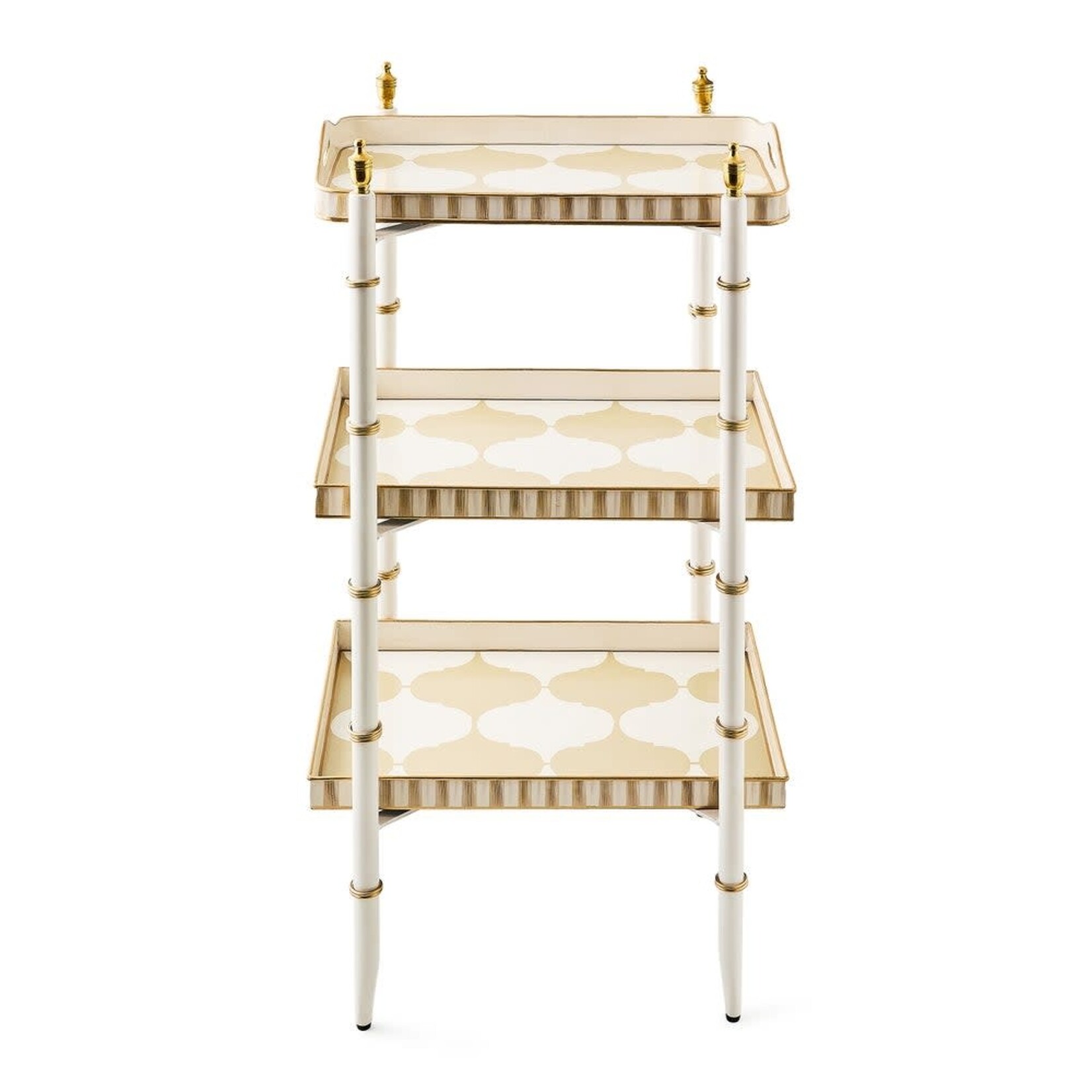 MacKenzie-Childs mocha 3-tier tray table