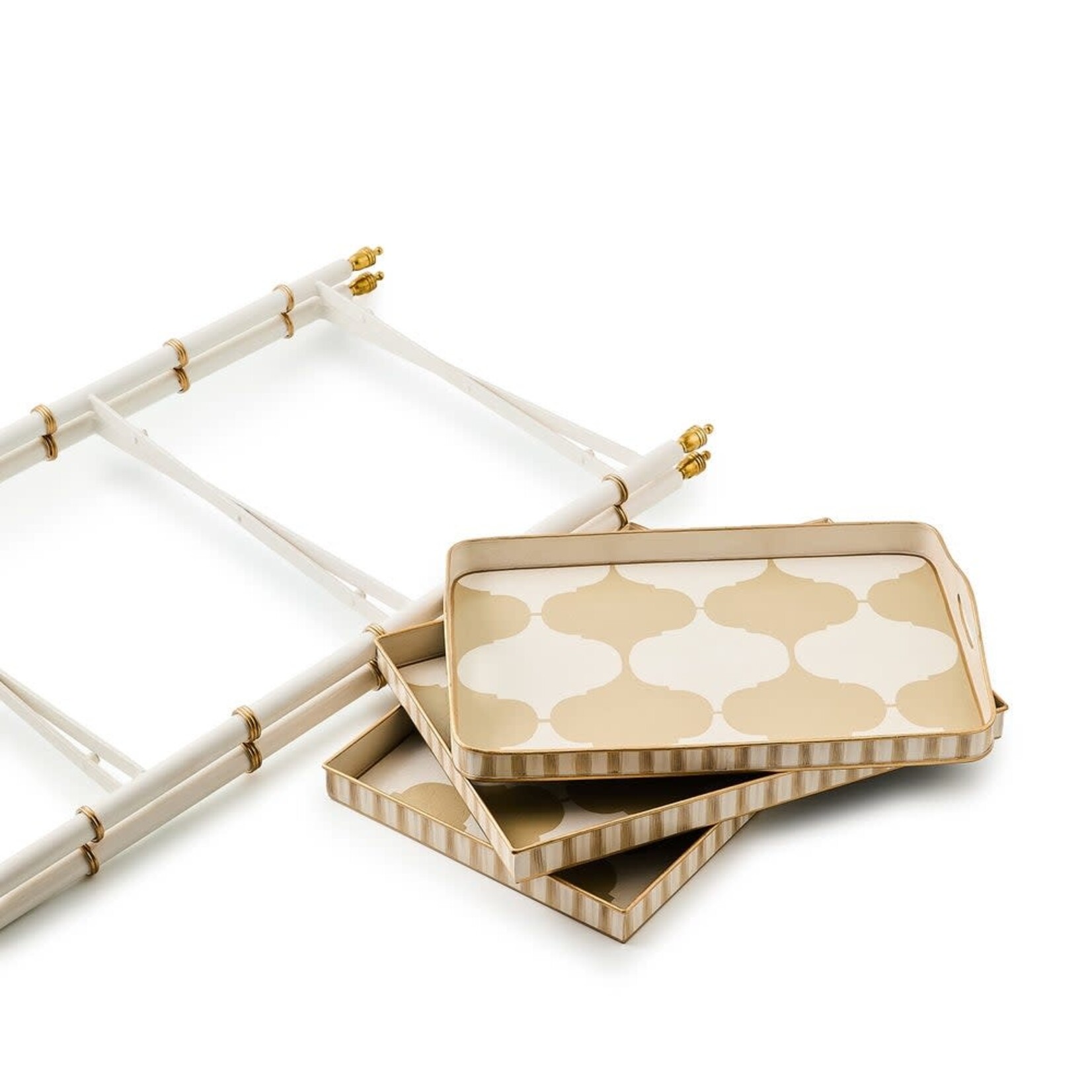 MacKenzie-Childs mocha 3-tier tray table