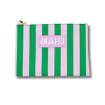 My Fair Mahjong Purple & Green Stripes Premium Mahjong Card & Accessory Bag