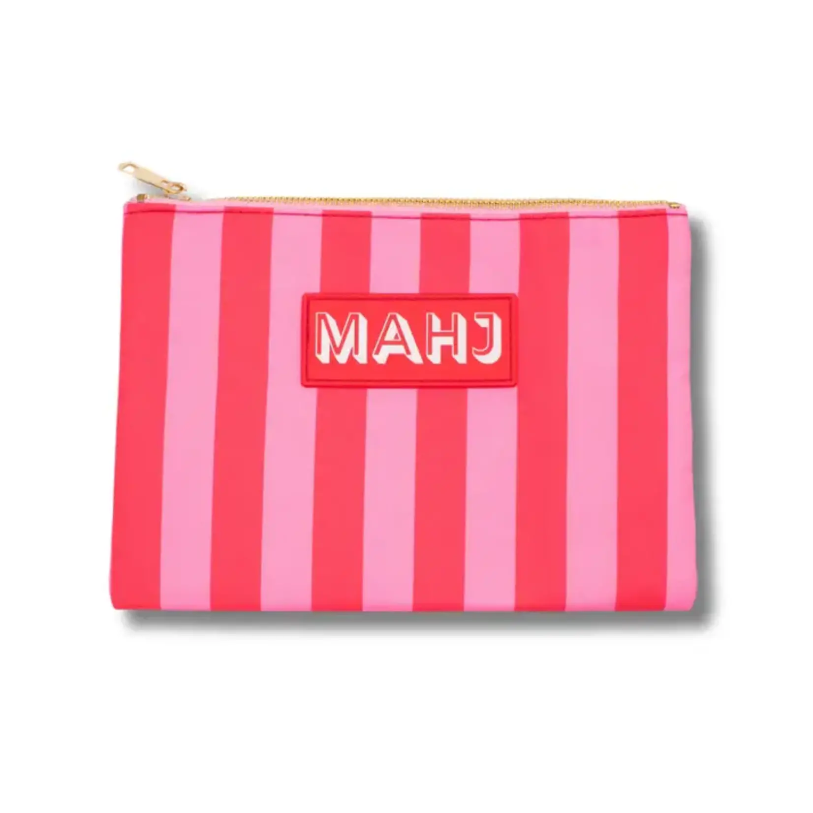 My Fair Mahjong Pink & Red Stripes Premium Mahjong Card & Accessory Bag