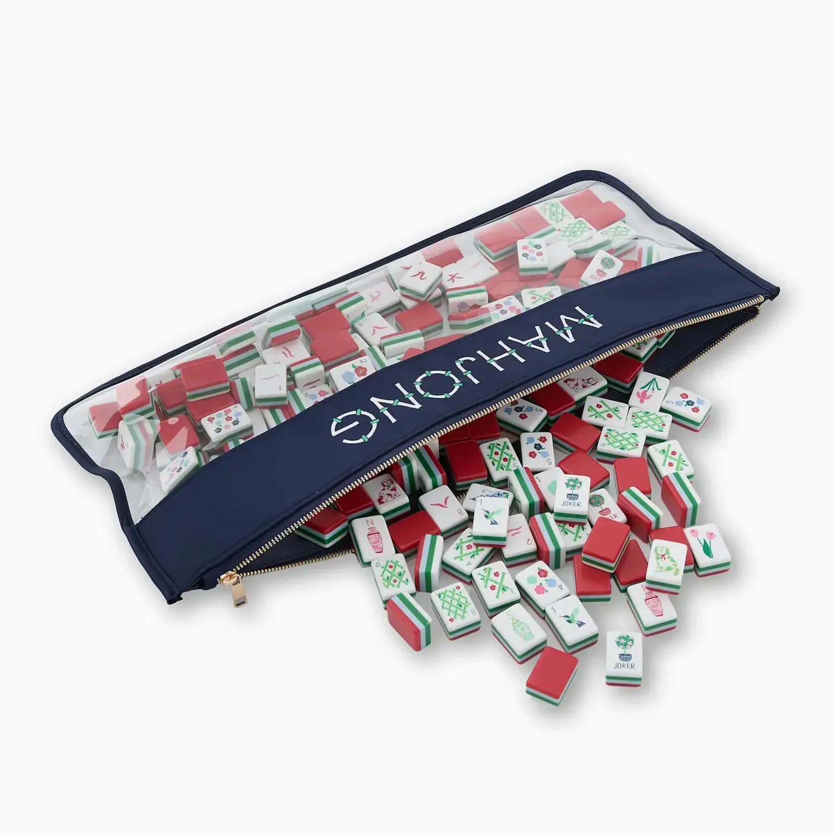 Oh My Mahjong Navy Bamboo Mahjong Bag