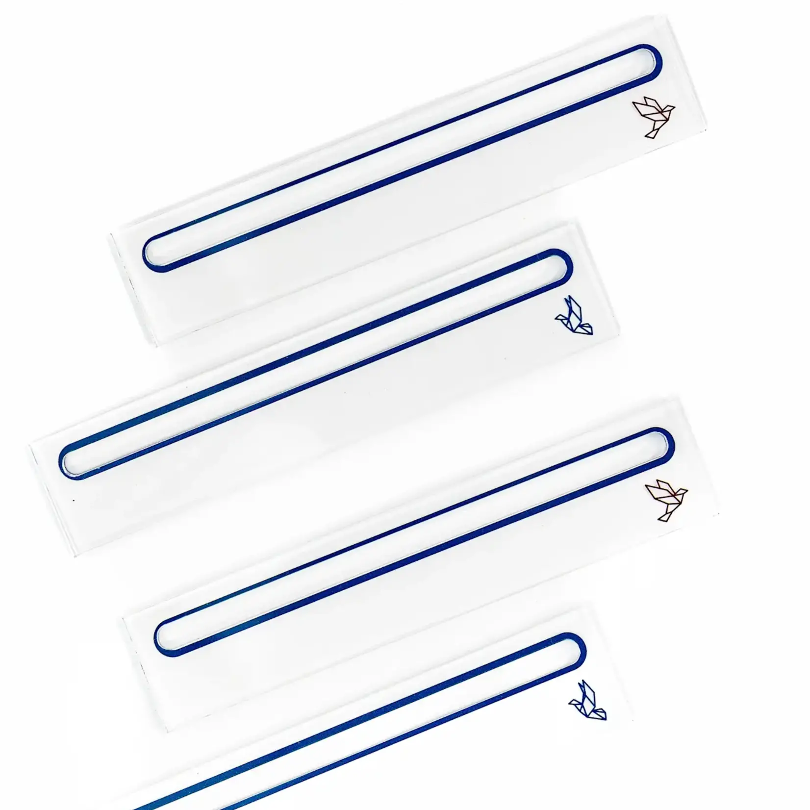 Bam Bird Boutique Clear Acrylic Mahjong Line Finder (Origami Set of 4)