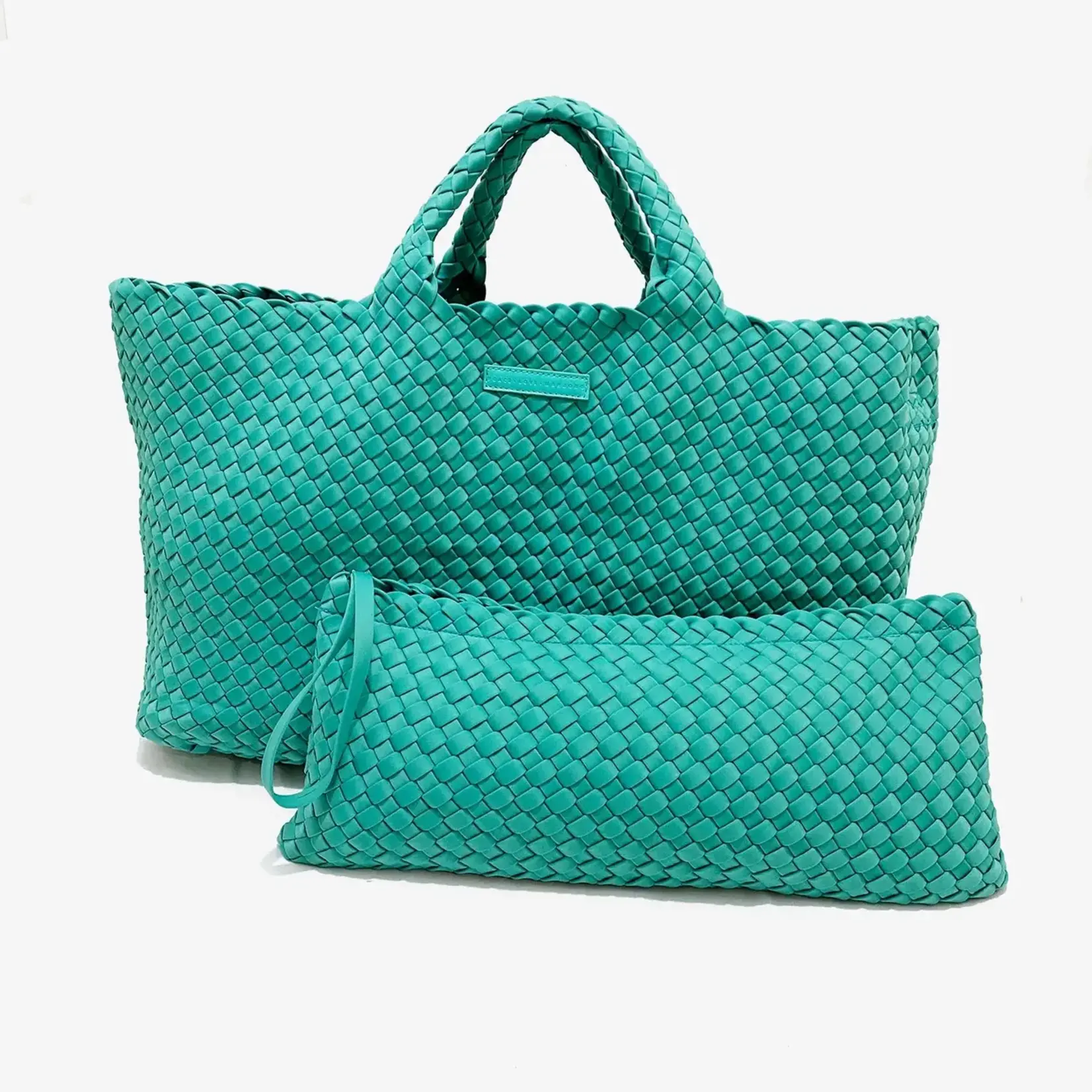 Peace Love Mahjong Teal Woven Mahjong Carryall
