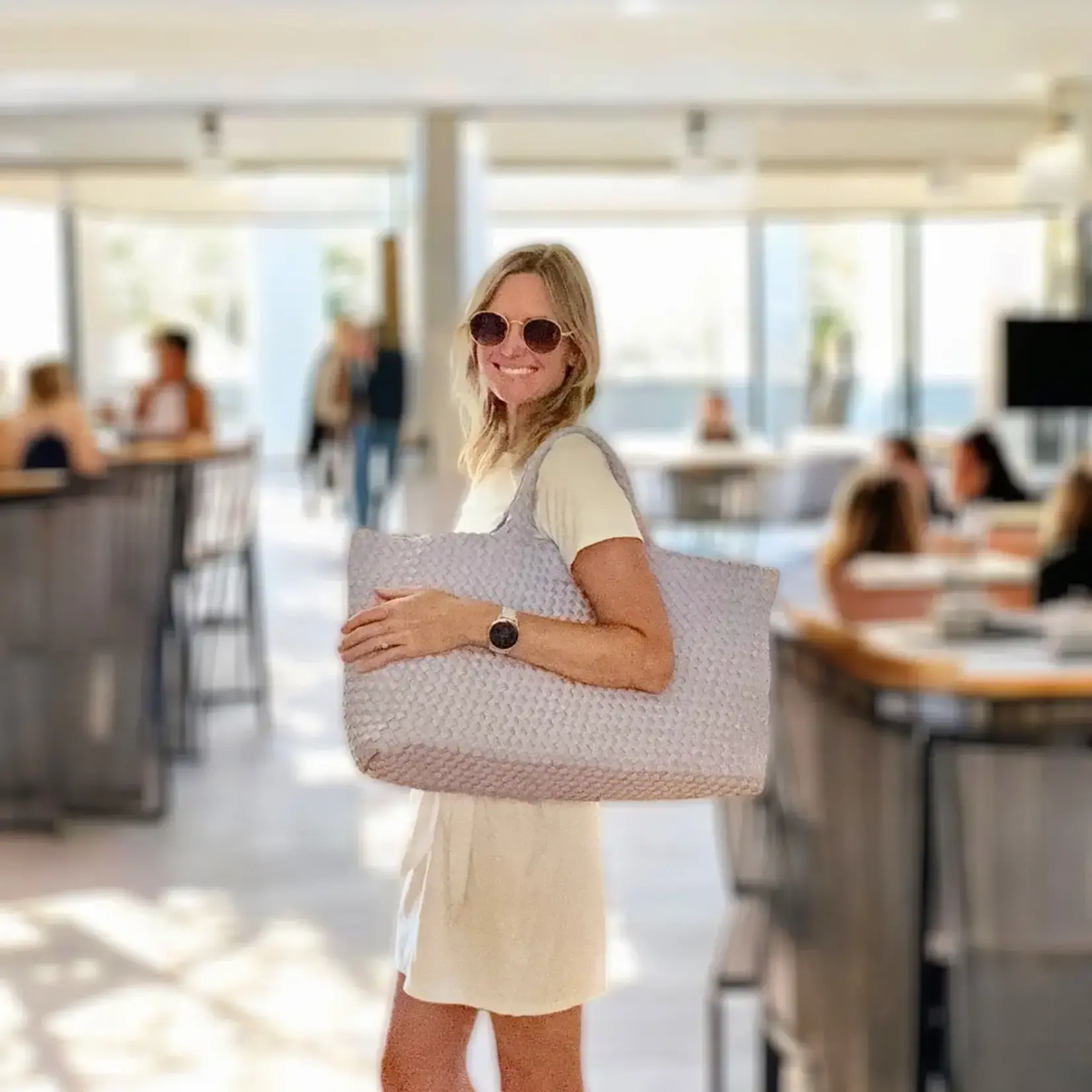 Peace Love Mahjong Fawn Woven Mahjong Carryall