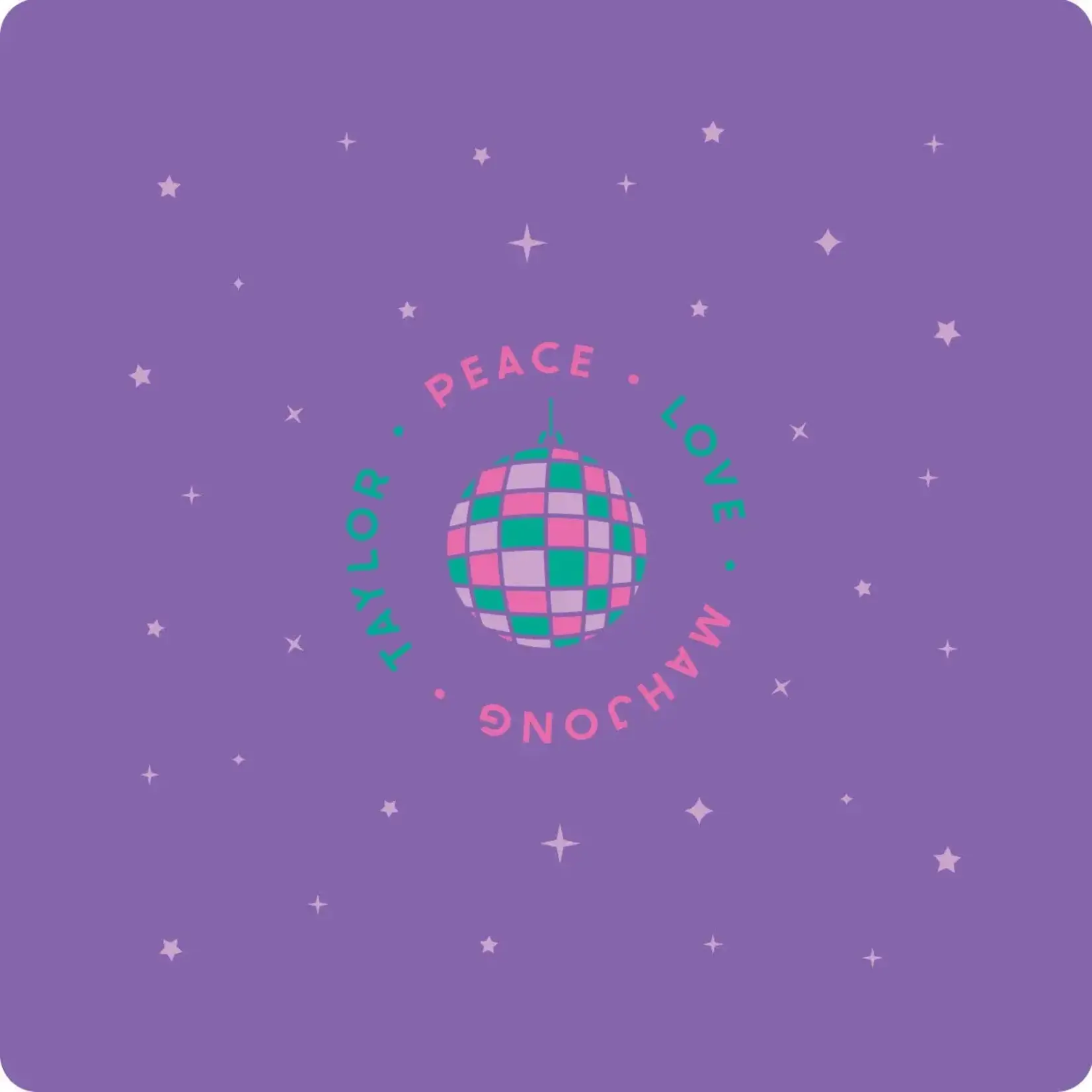 Peace Love Mahjong Purple Taylor Mat