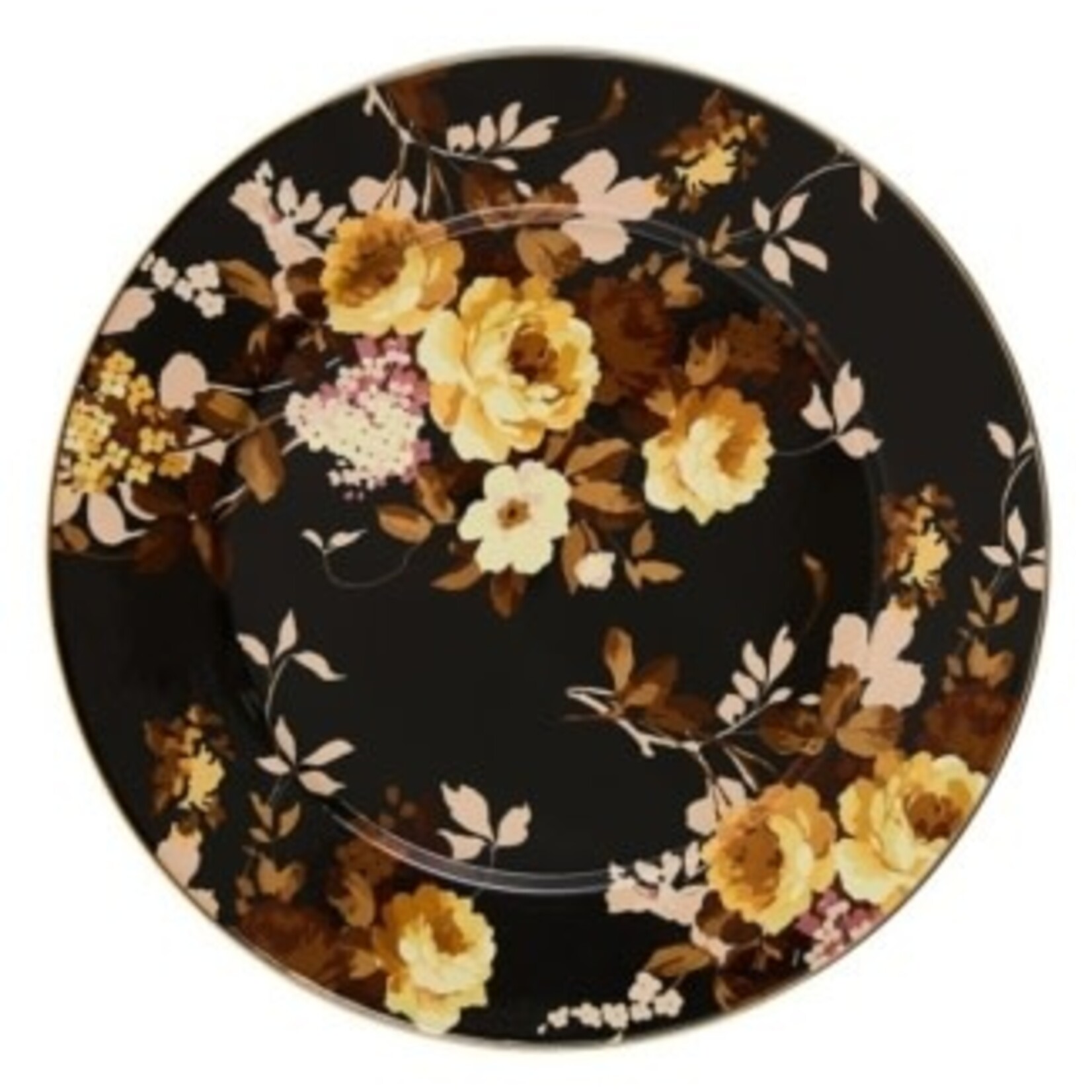 MacKenzie-Childs wild rose brown serving platter