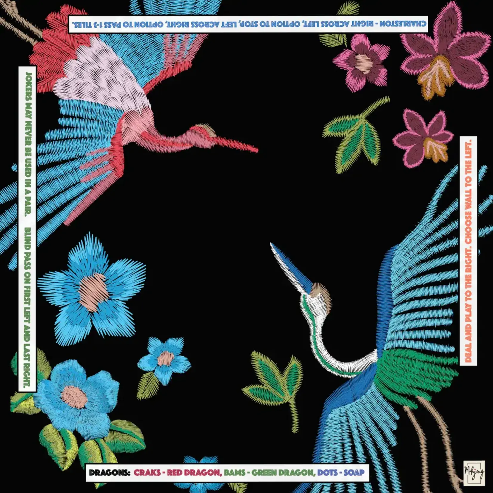 Bespoke Mahjong Cranes and Clouds Double Sided Game Mat