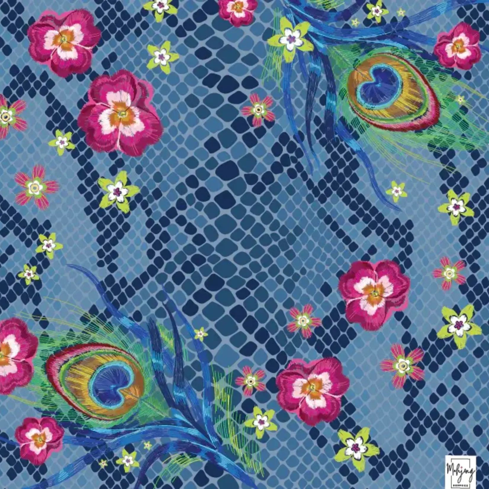 Bespoke Mahjong Darjeeling Peacock Double Sided Game Mat