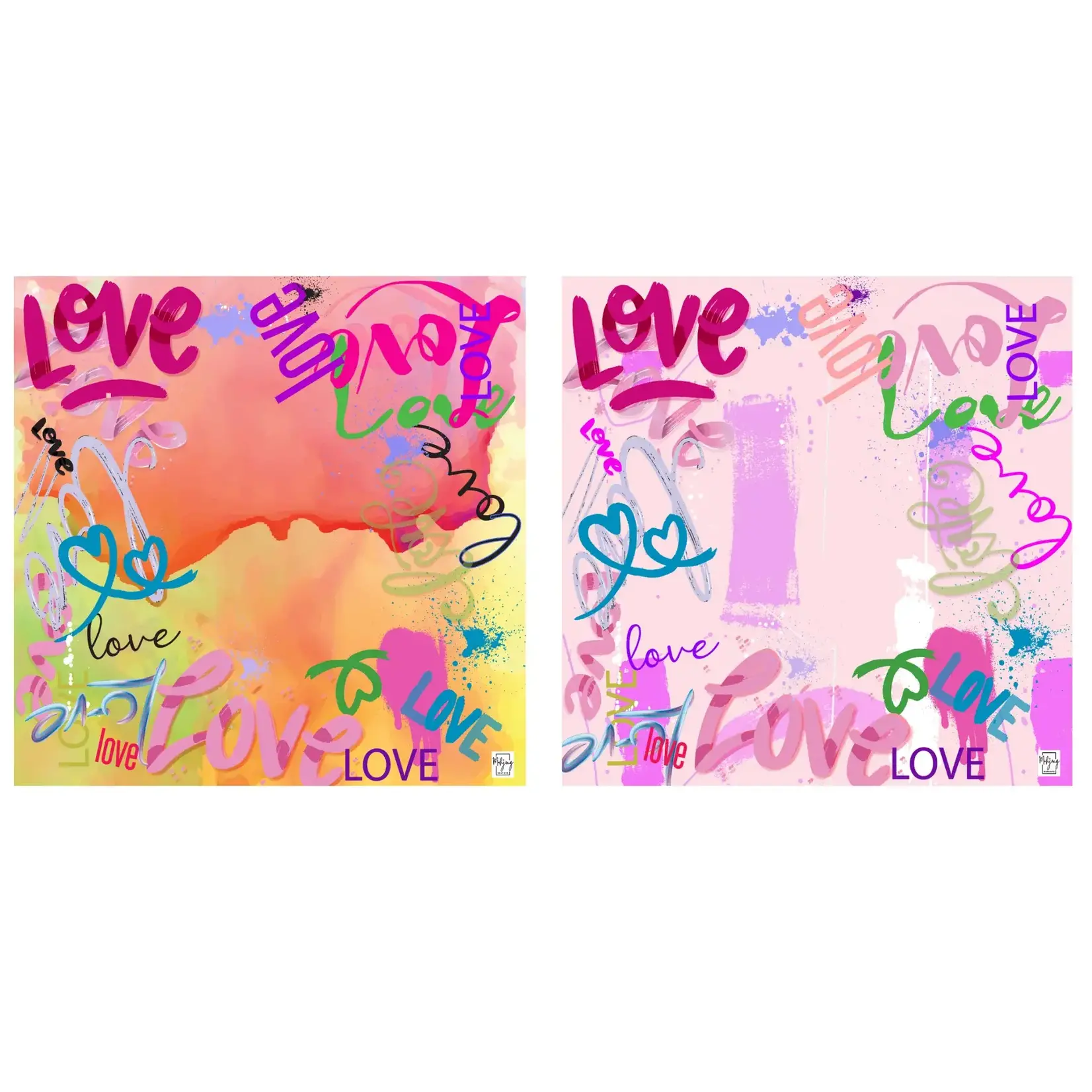 Bespoke Mahjong Love Graffiti Double Sided Game Mat