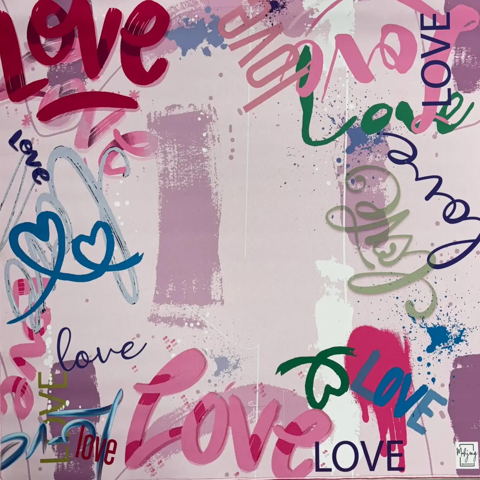 Bespoke Mahjong Love Graffiti Double Sided Game Mat